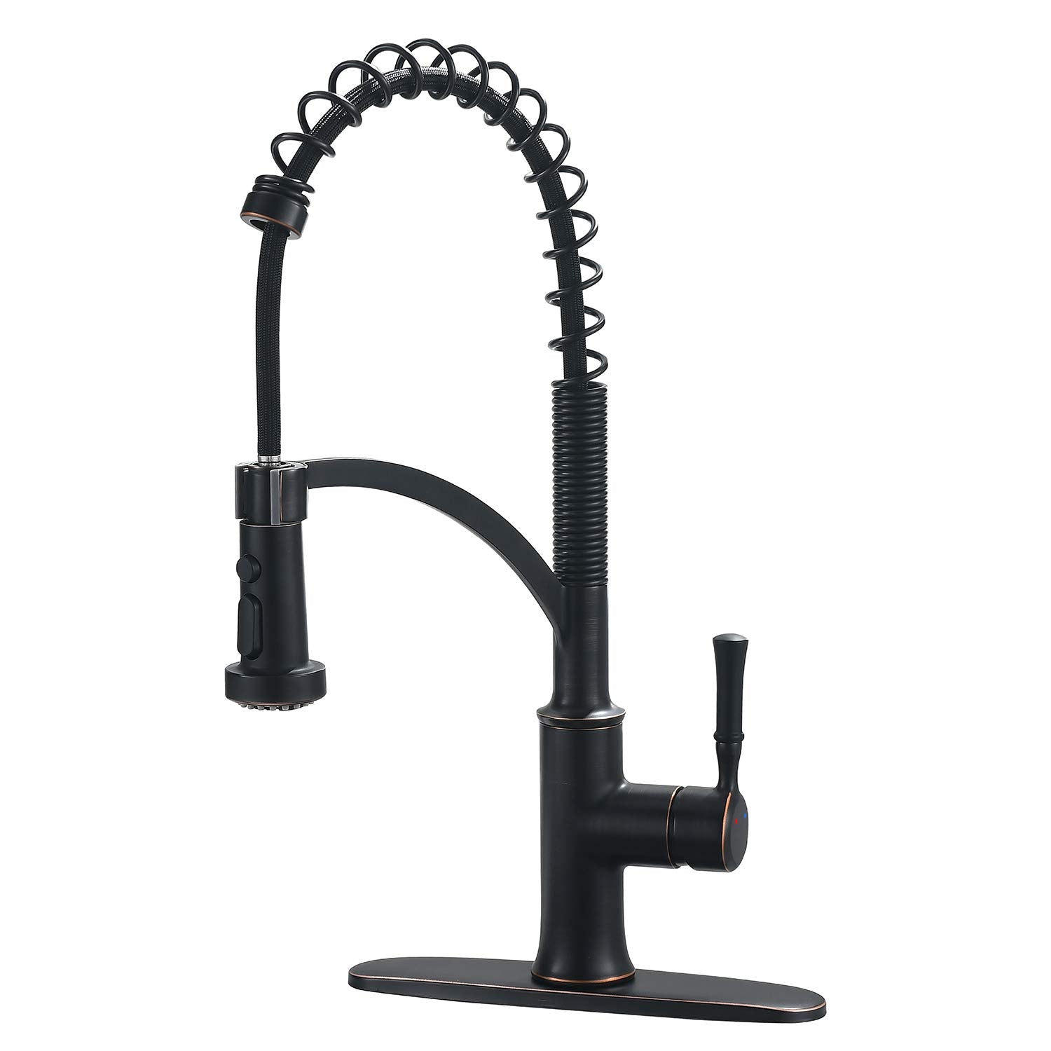 Guukar Bronze Kitchen Faucet With Pull Down Sprayer, Oil Rubbed Bronze Single Handle High Arc Commercial Farmhouse Kitchen Sink