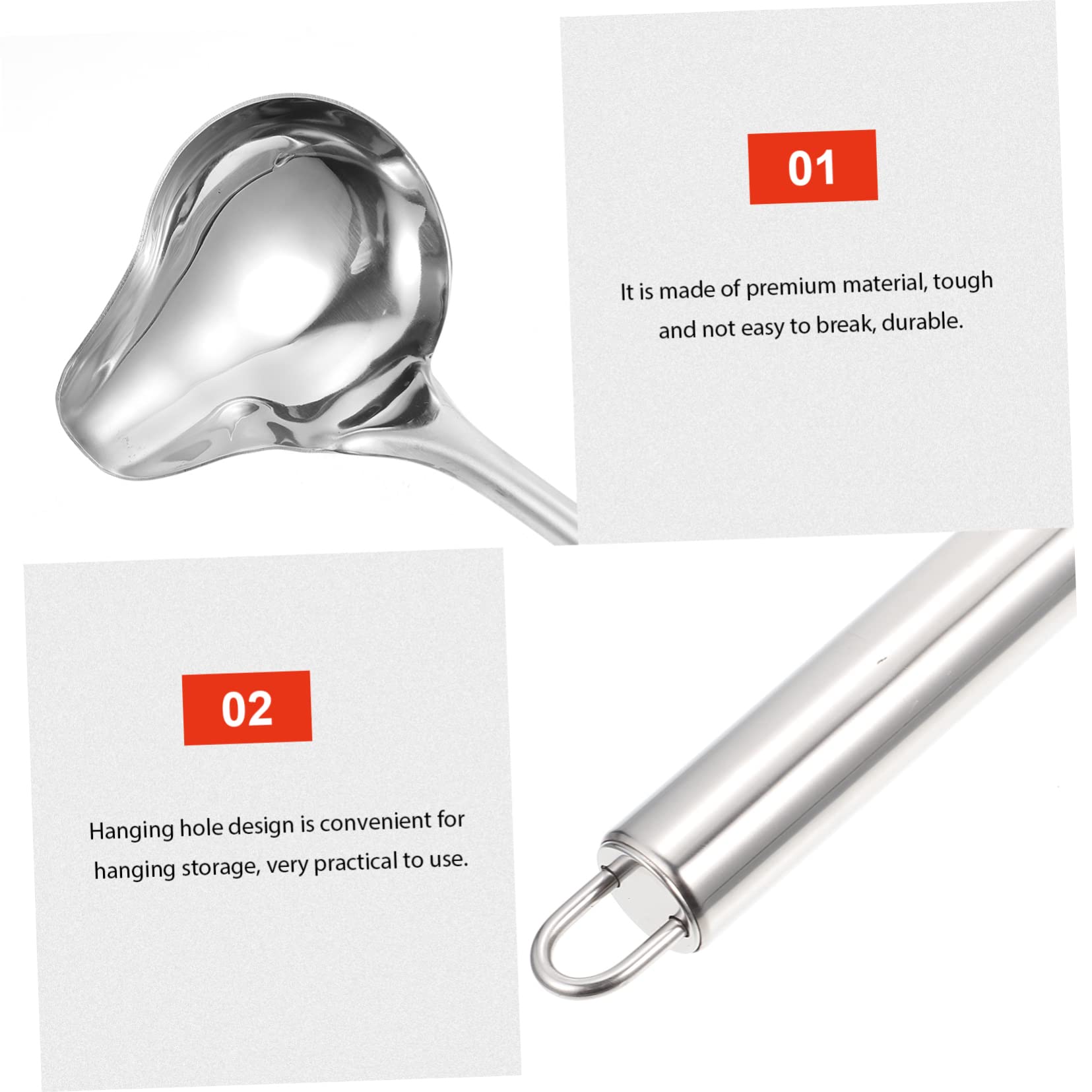 Doitool 2Pcs Stainless Steel Sauce Spoon Chocolate Mint Precision Tools Chocolate Panettone Small Sauce Ladle Gravy Spoon Ladle