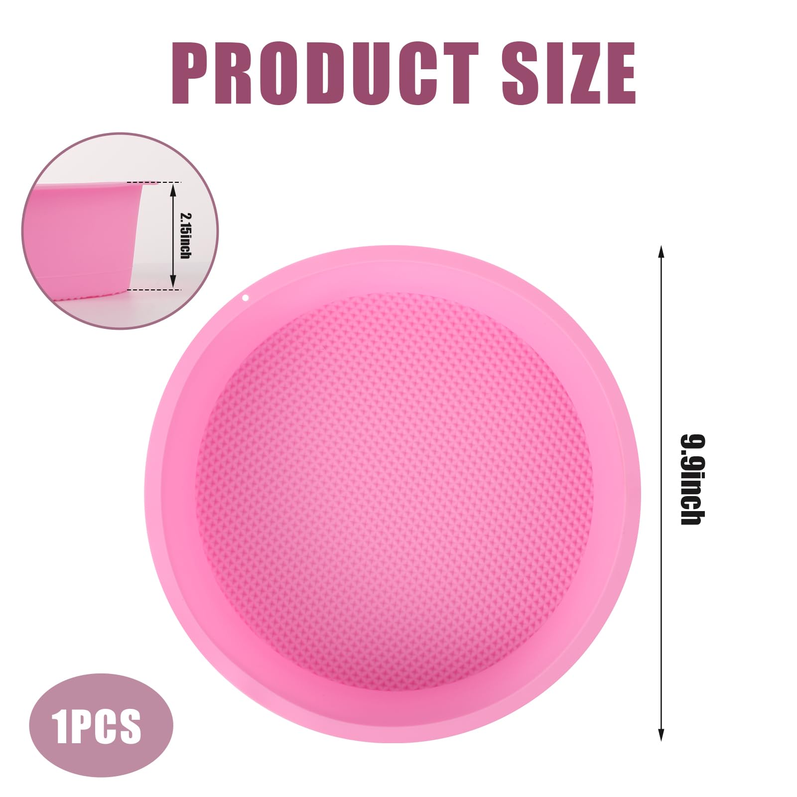 TOYMIS Silicone Cheesecake Pan Protector, Pink, for 9/9.5 Inch Springform Pan, Model Z08265