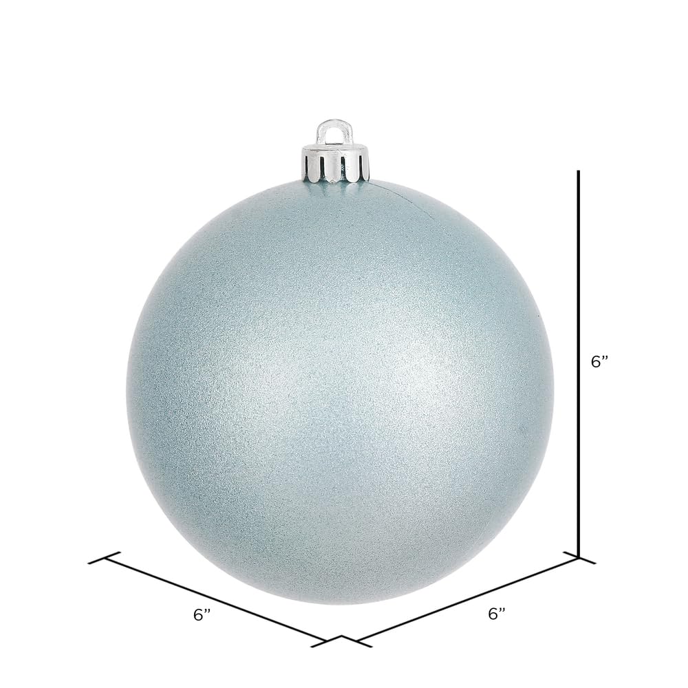 Vickerman Candy Finish Shatterproof Christmas Ball Ornament, UV Resistant with Drilled Cap, 4 per Bag, 6, Baby Blue