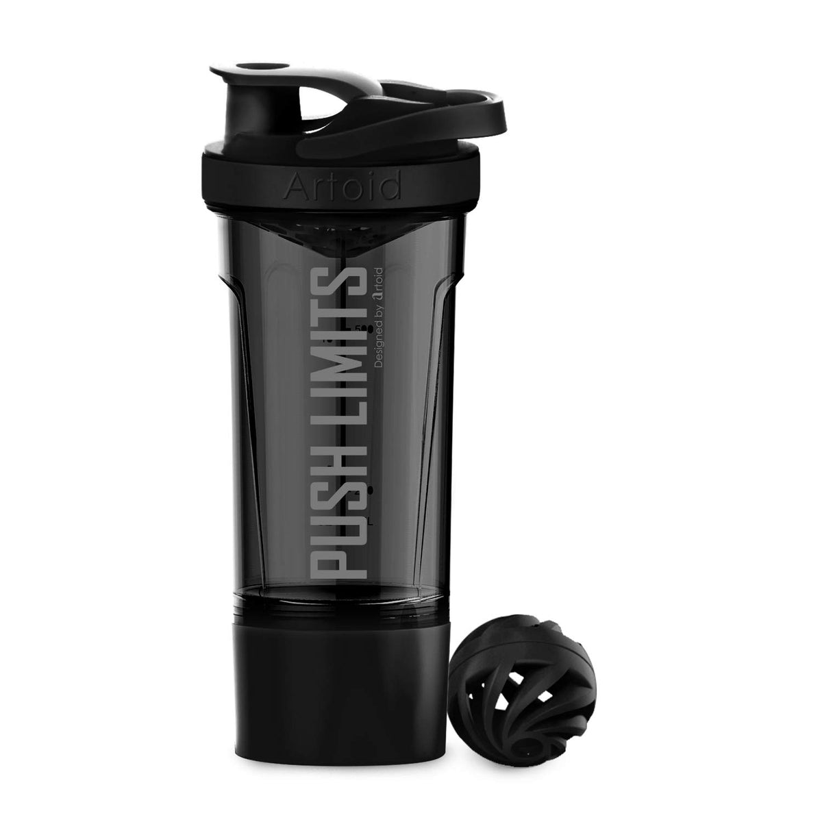 Artoid Mode Inspirational Fitness Workout Sports Protein Shaker Bottle 24-Ounce, Dual Mixing Technology With Shaker Balls & Mixi