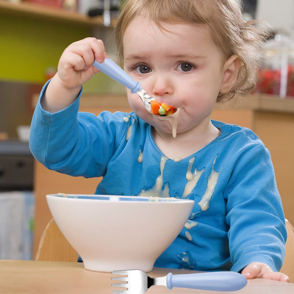 6 Pieces Toddler Utensils Kids Silverware Baby Forks and Spoons Set, Stainless Steel Childrens Safe Flatware Metal Kids Cutlery