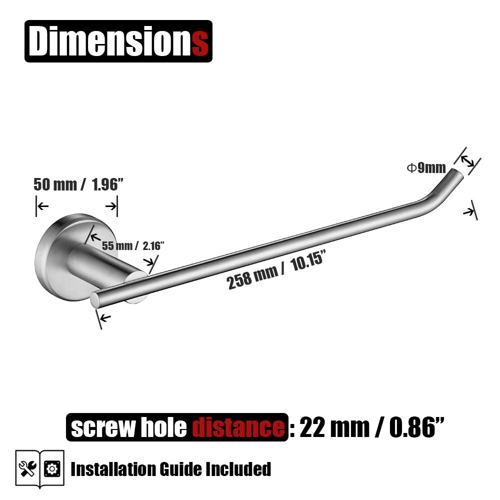 Jqk Hand Towel Bar, Stainless Steel Towel Ring For Bathroom, 9 Inch Necklace Holder Brushed Finish Wall Mount, Tr100-Bn