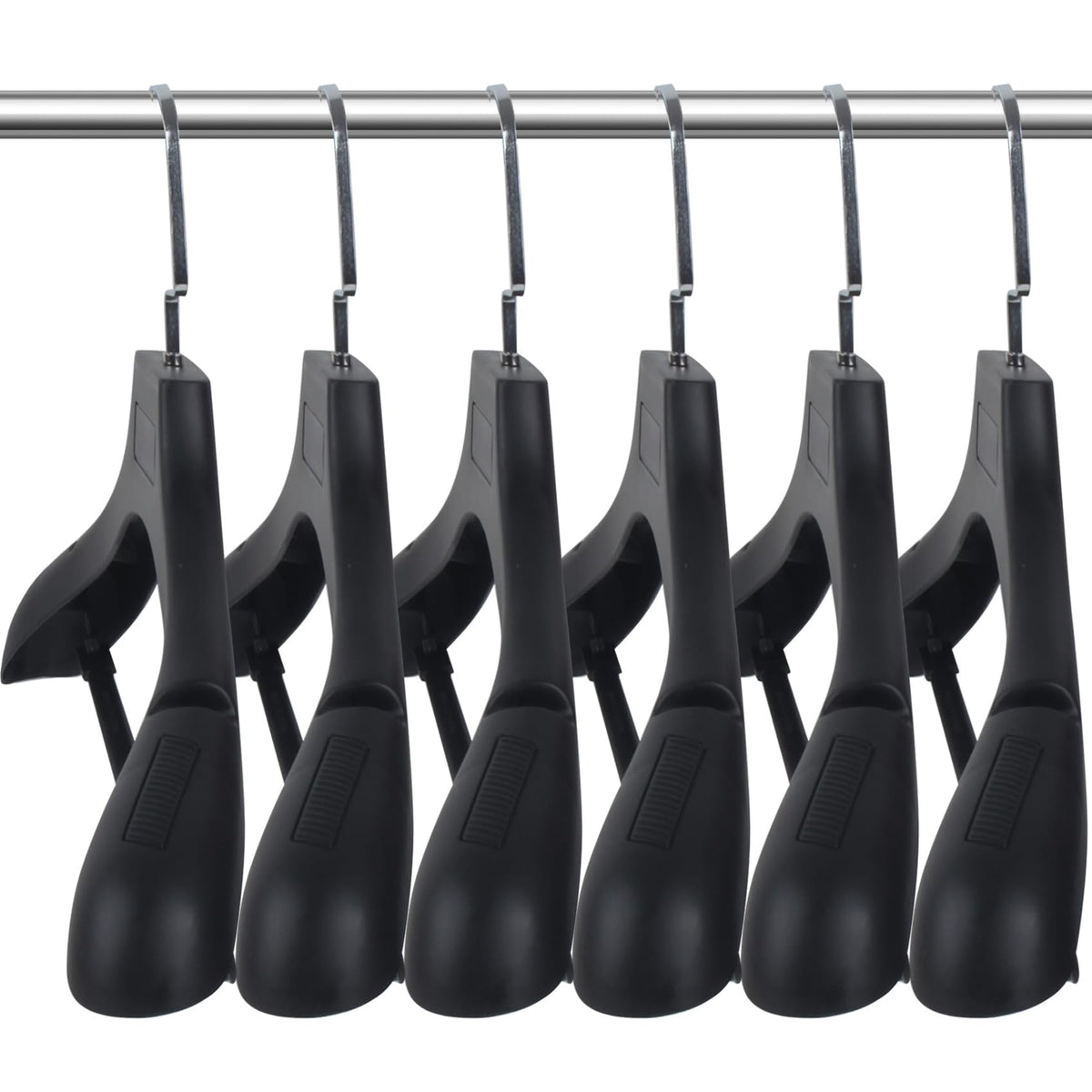 Dedu Plastic Extra Wide Shoulder Suit Hangers For Men 30 Pack Width 17.7'', Black Sweater Hangers No Shoulder Bump Non Slip For