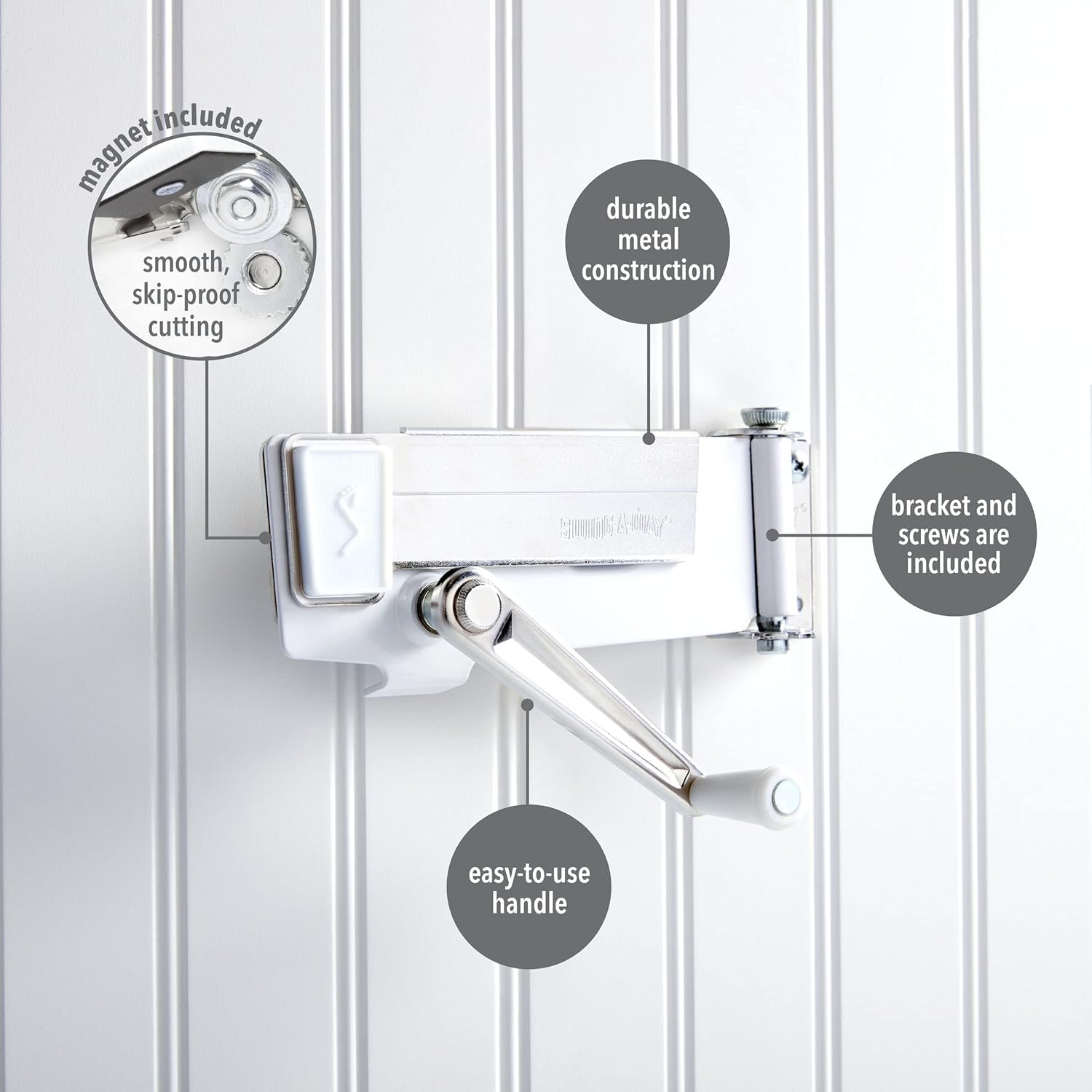 Swing-A-Way Can Opener Steel White