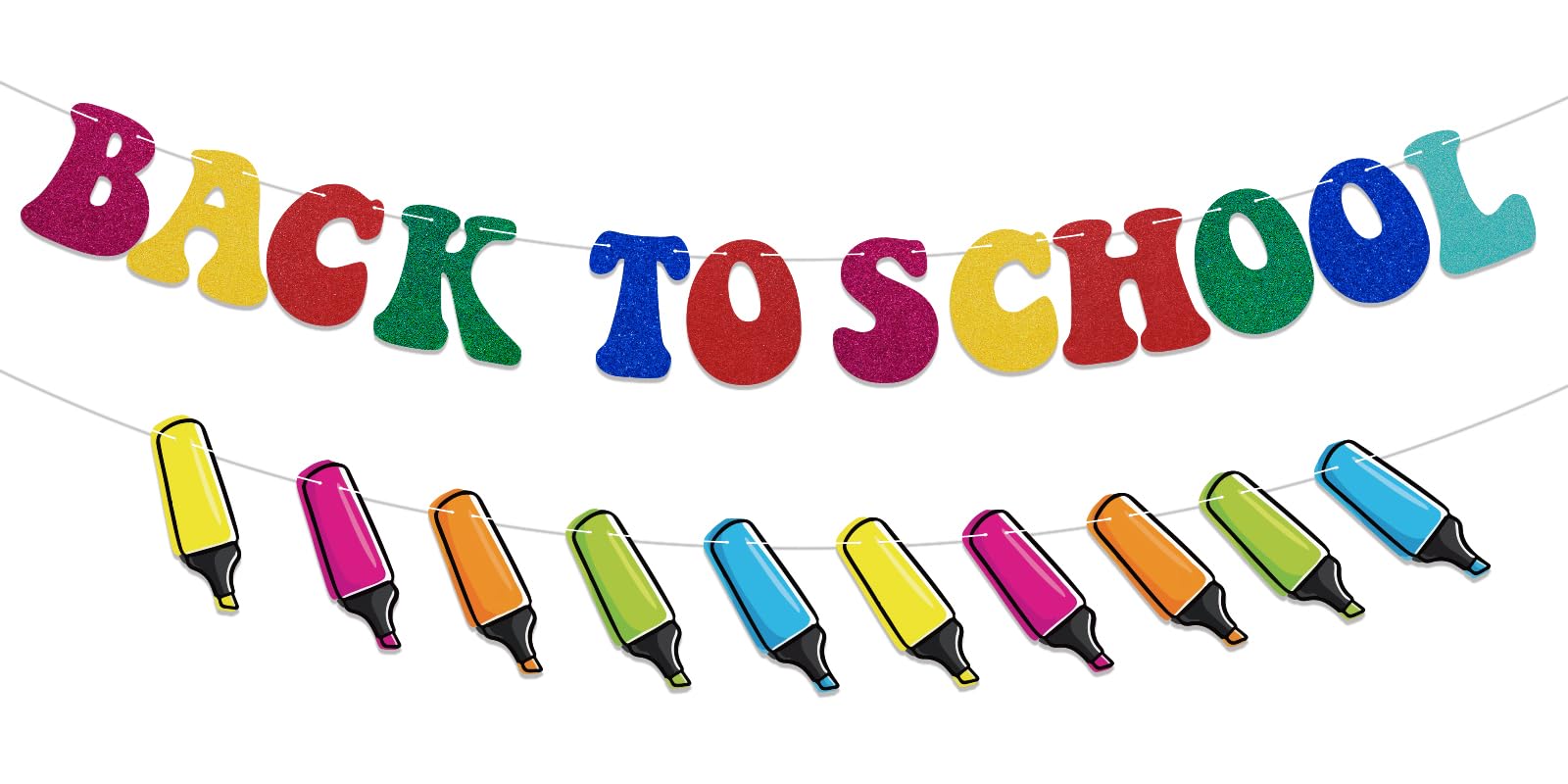 Back To School Banner, Pre-Strung First Day Of School Decorations, Back To School Garland, Teacher Appreciation Decorations, Fir