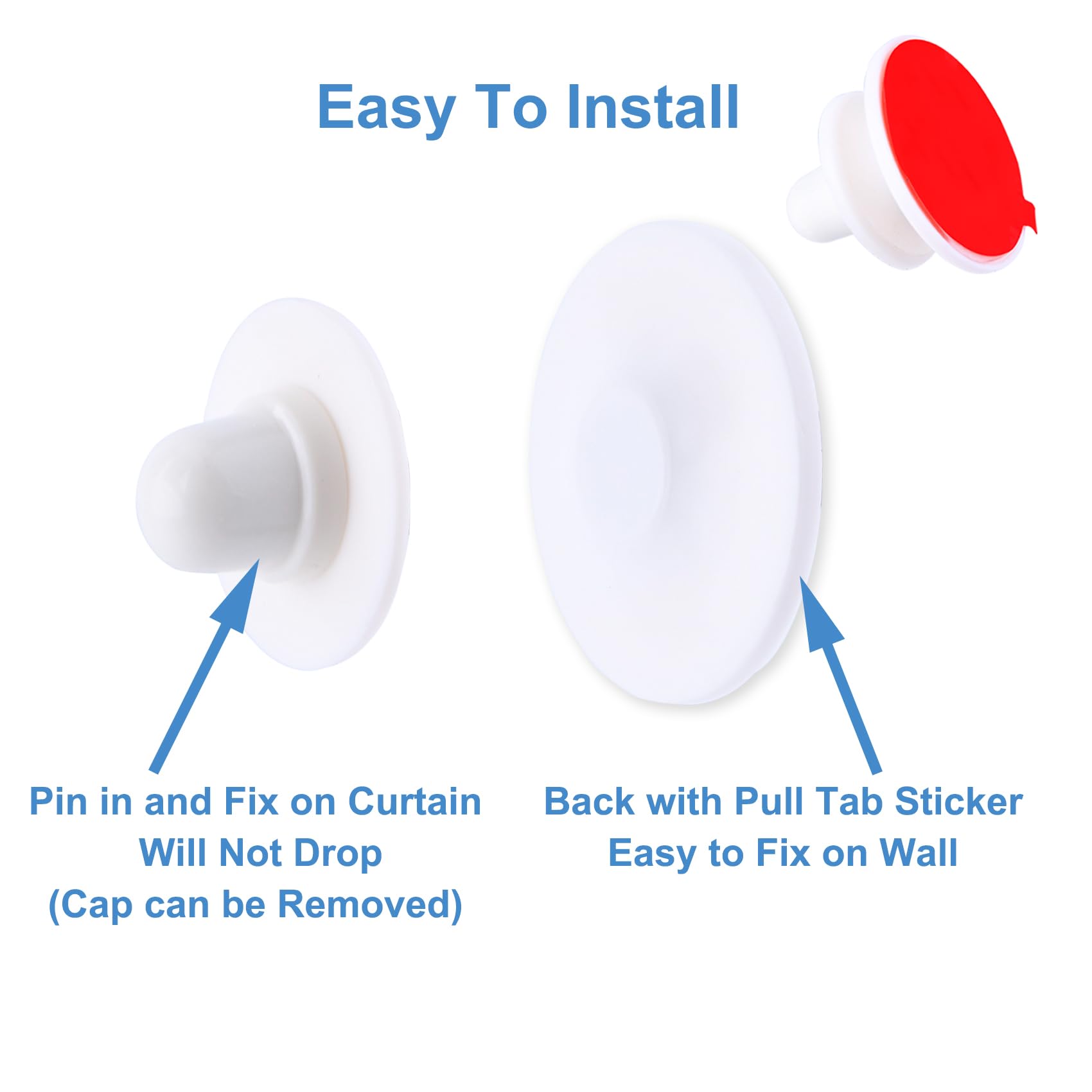 Lekusha Magnetic Shower Curtain Clips, Self Adhesive Splash Guard Clips, Keep Curtain Liner Closed To Wall, Stop Liner From Bill