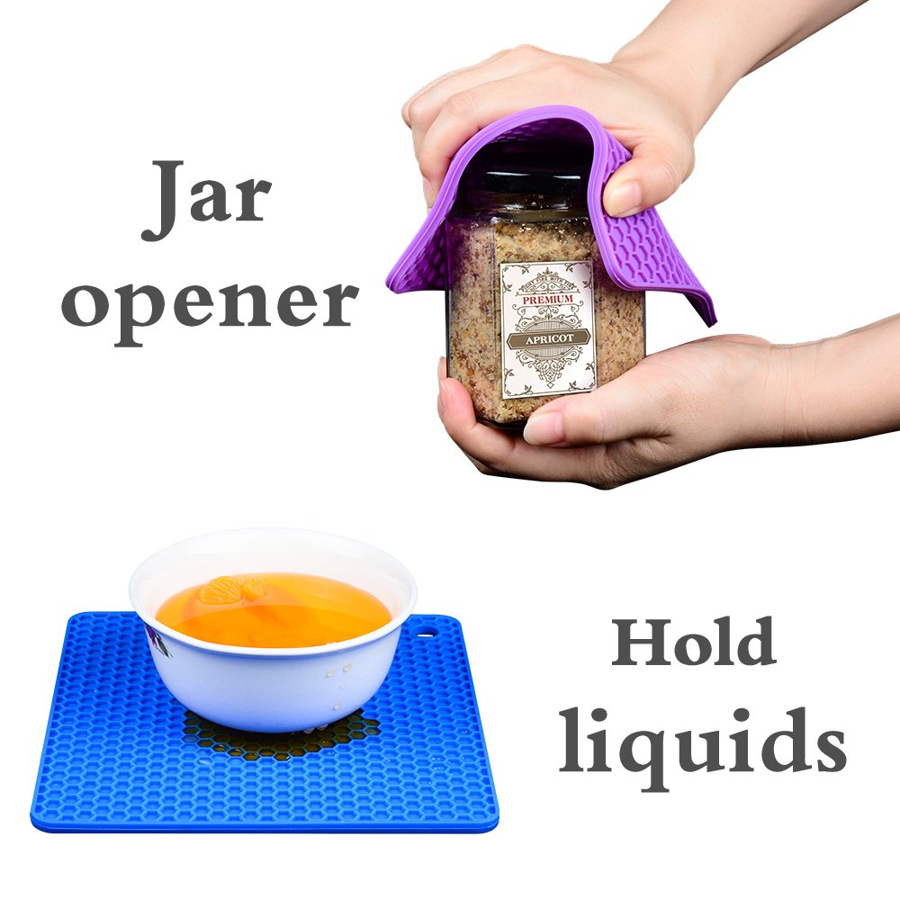 Caketime Silicone Trivet Mats - Hot Pads Spoon Rest, Multipurpose Trivet For Hot Dishers Heat Resistant Food Grade Silicone Set