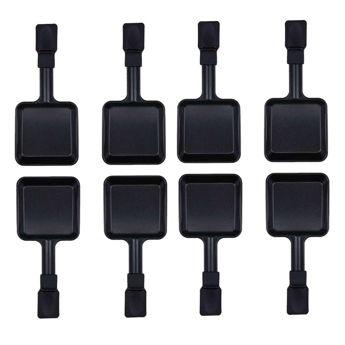 Honne 8Pcs/Set Square Shape Non-Stick Coating Mini Raclette Grill Pan Cheese Pan Replacement/Additional Raclette Dishes Mini Gri