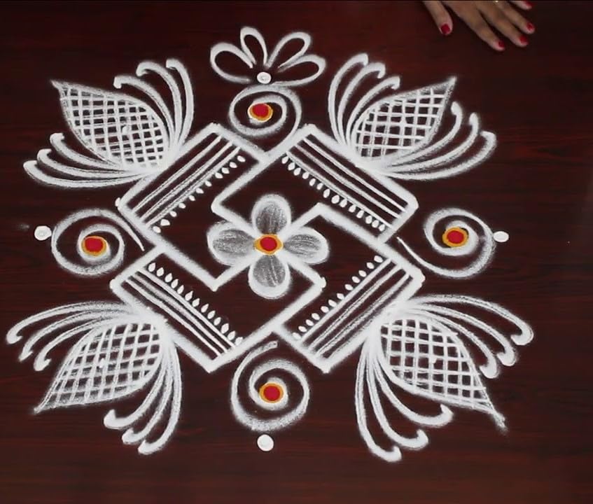 La Jarden Free Flow Marbel White Rangoli A1 Quality 900g, White Kolam Powder, White Rangoli for Wedding Decorations, for Navratr
