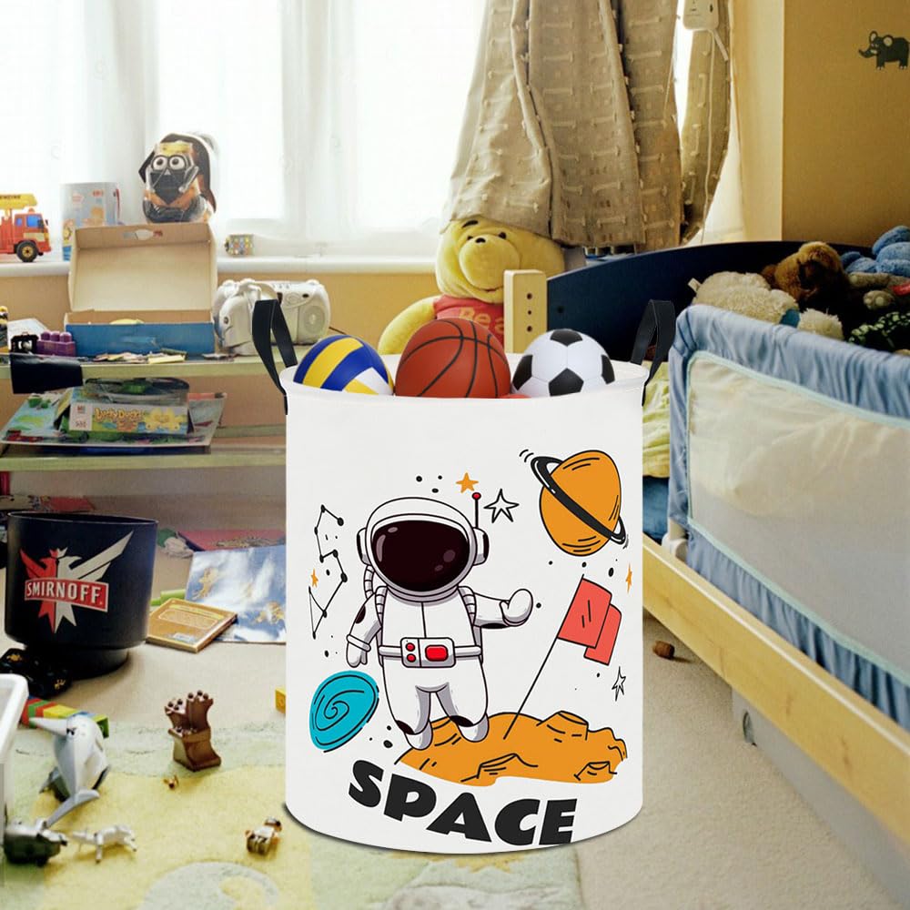 Hkec 19.7 Laundry Basket,Kids Dirty Clothes Hamper,Waterproof Toys Storage Bin,Room Decor,Gift Baskets,Nursery Hamper(Space)