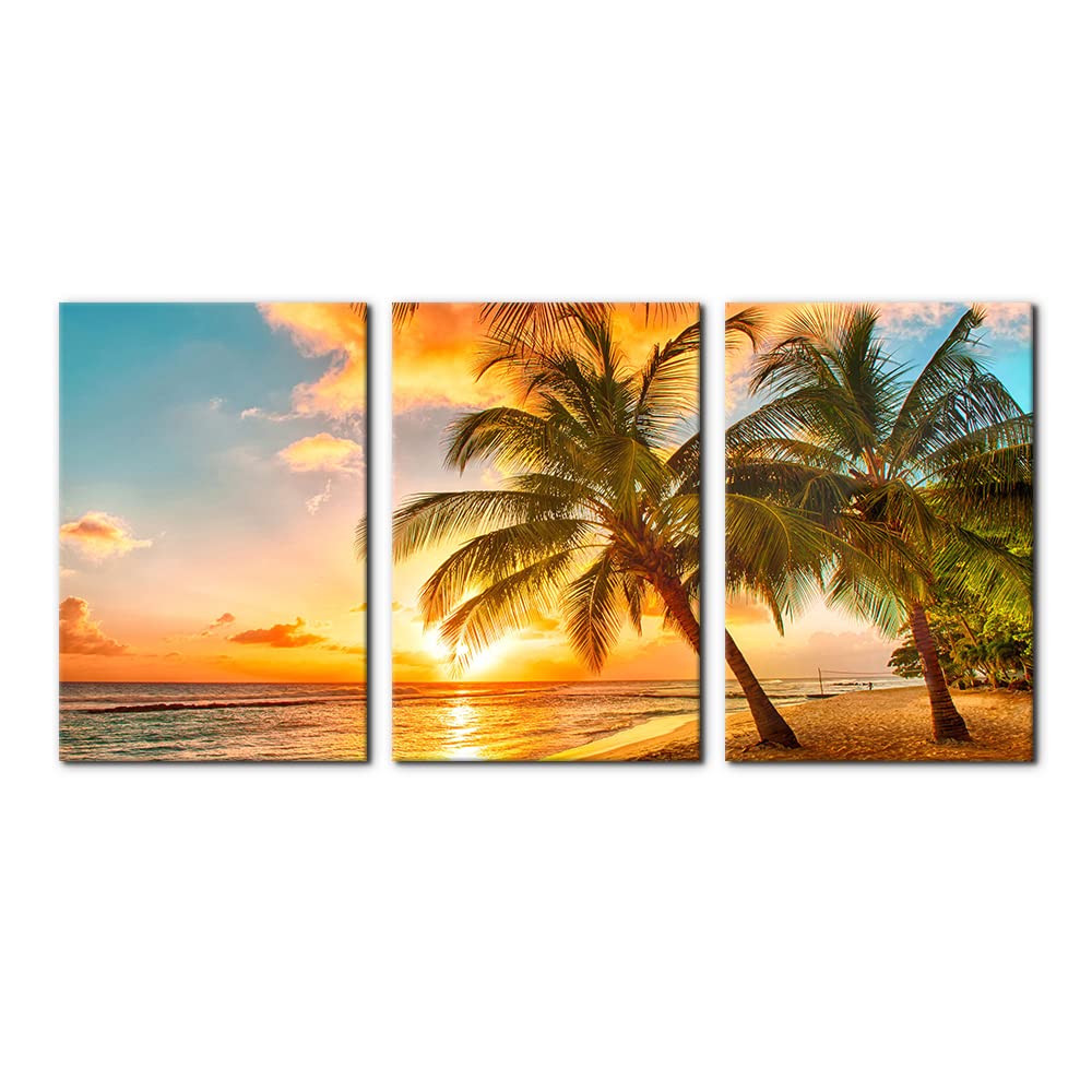 3 Panels Sea Landscape Modern Wall Art Ocean Sunset Canvas Prints Sea Beach Pictures Painting On Canvas Wall Art For Home Decor