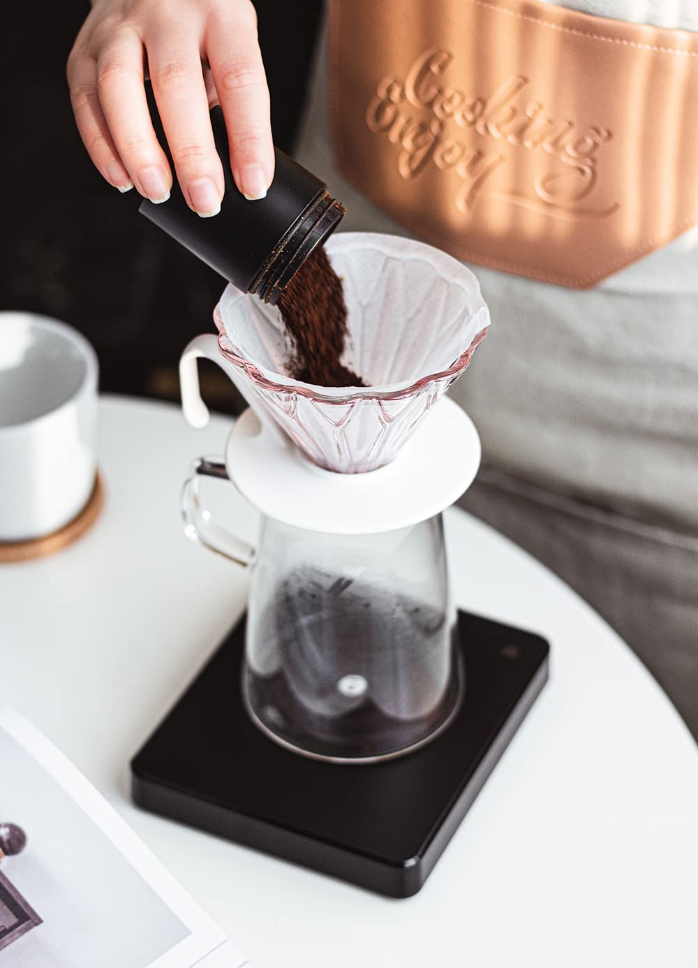 Elephantnum Hero Petal Glass Coffee Dripper V60 Barista Pour Over Hand Drip Brewer Pink