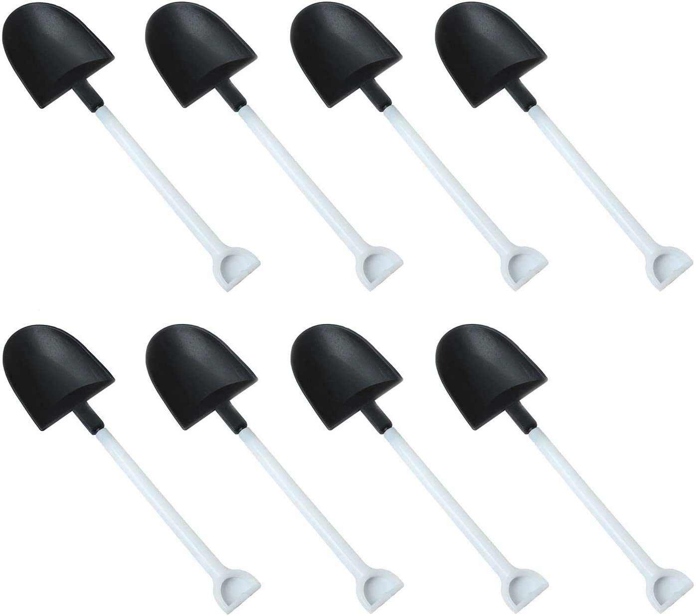 Rlecs 50Pcs Disposable Plastic Dessert Cake Scoop Shovel Shape Mini Ice Cream Spoon Pudding Dessert Spoons Party Supplies, Black