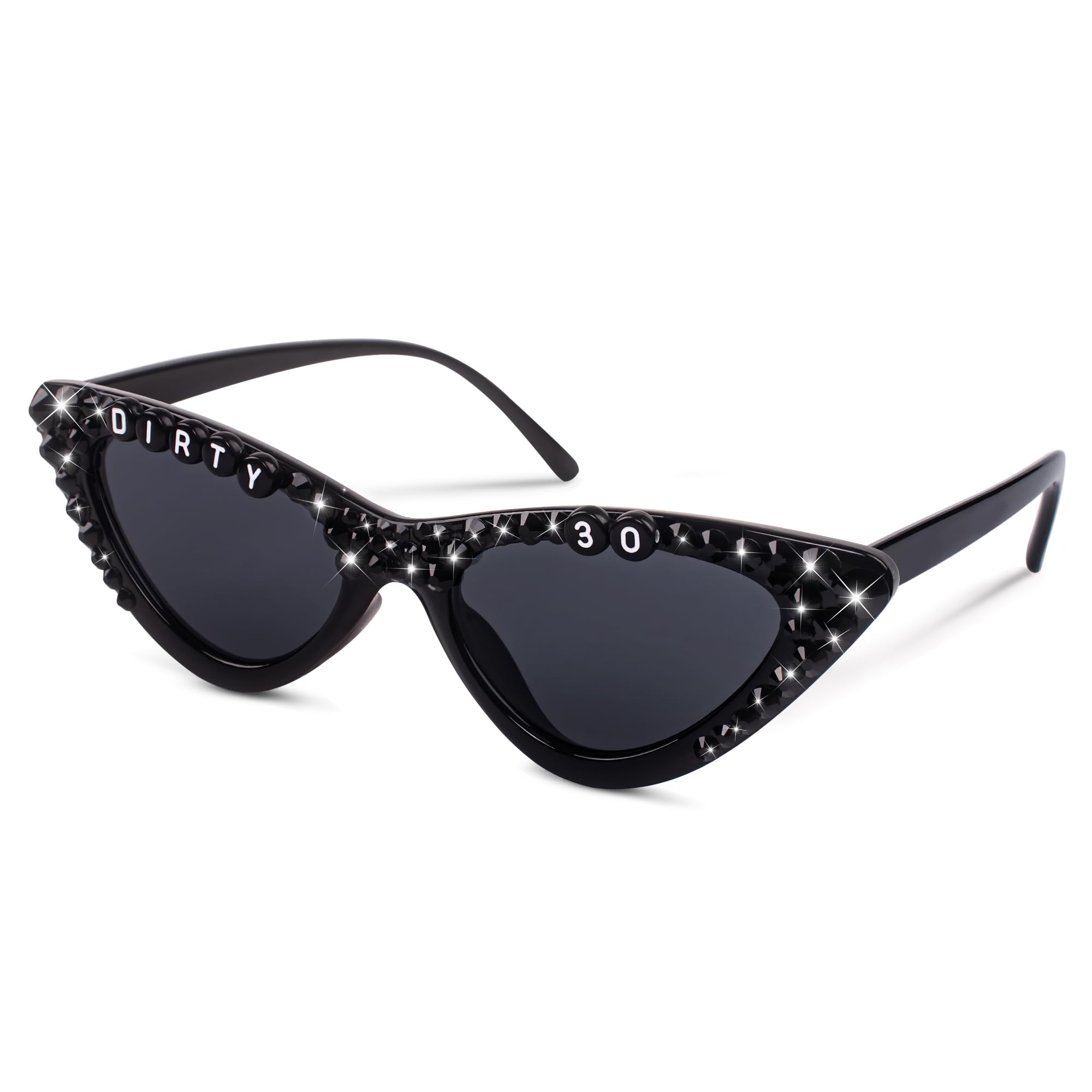 Suwaoo 30th Birthday Glasses  Cat Eye Dirty 30 Birthday Party Photographic Props, Birthday Glasses for Death to My 20s for My