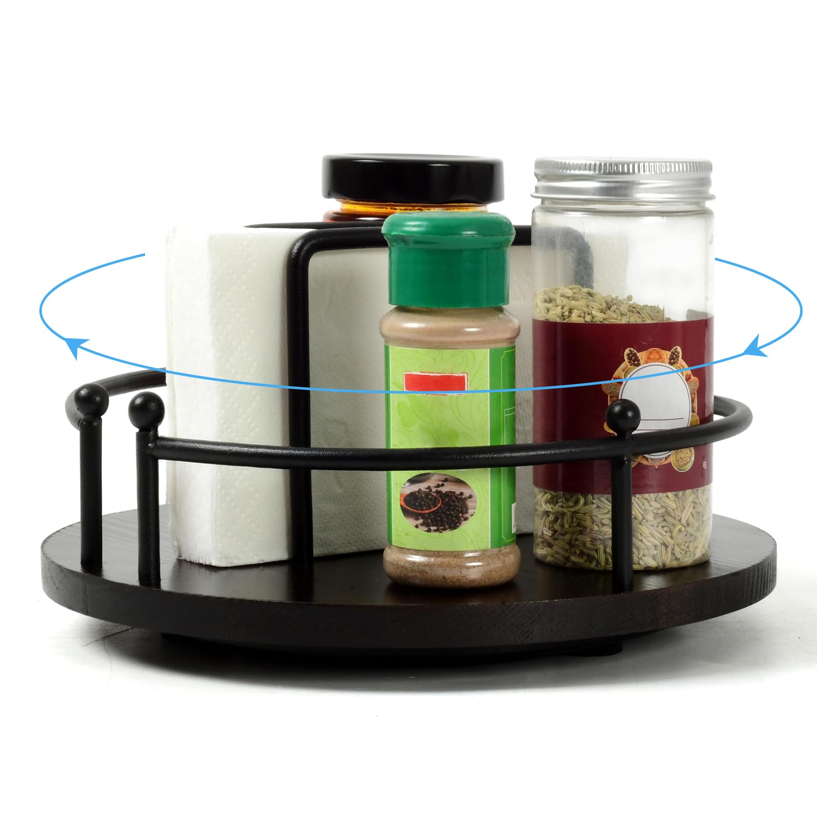 OCMML Napkin Holder for Table,360 Rotating Lazy Susan Turntable Organizer