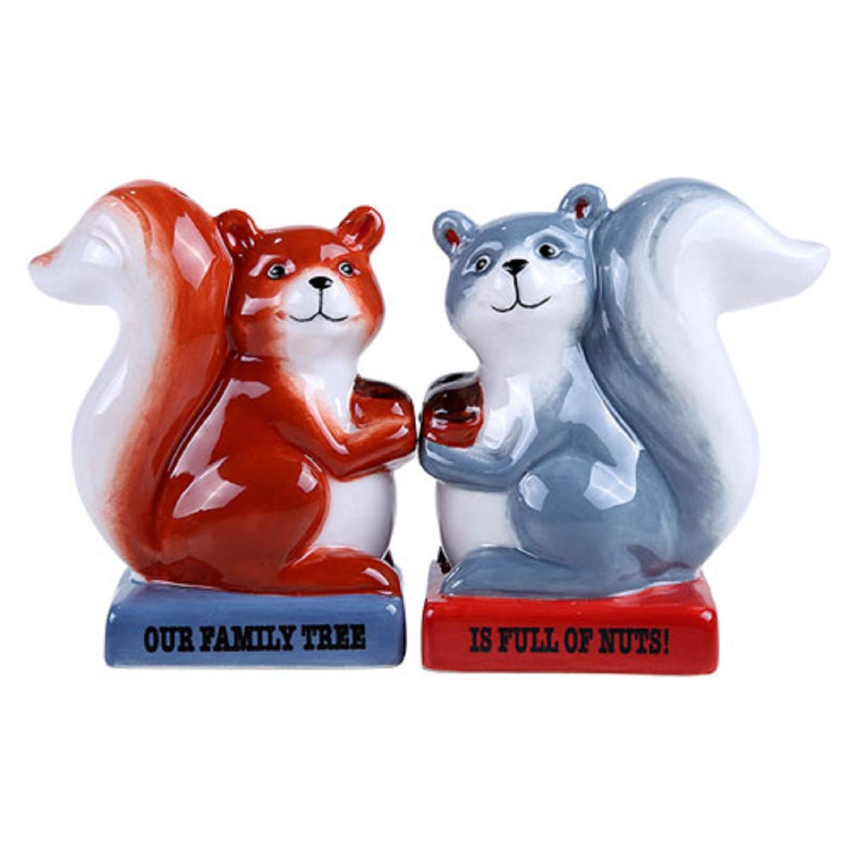 Pacific Giftware Squirrel Family Tree Full Of Nuts Ceramic Magnetic Salt And Pepper Shaker Set