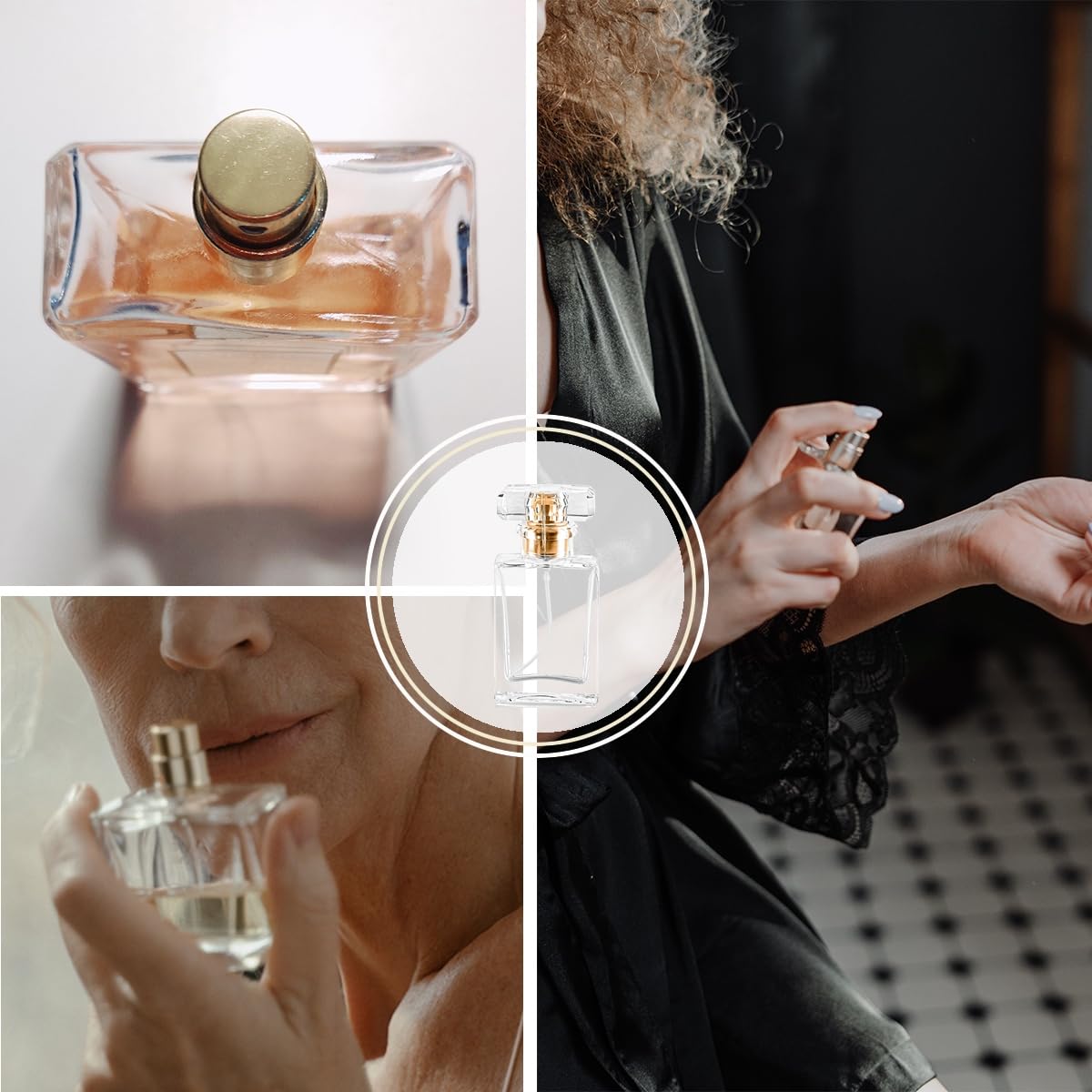 Farsheo Glass Perfume Bottle Empty Refillable 12Pack 50Ml Clear Travel Perfume Spray Atomizer Bottle Perfume Fine Mist Spray Per