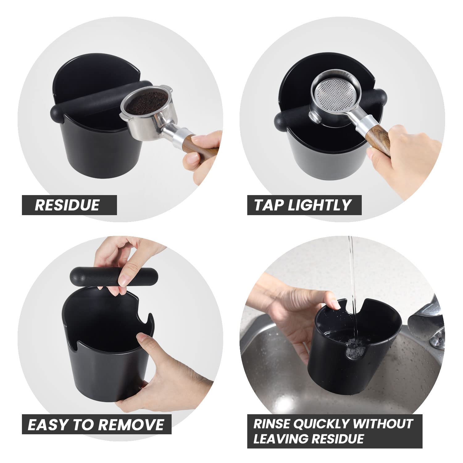 Vevok Chef Espresso Knock Box Coffee Knock Box Espresso Bucket Knock Coffee Ground Dump Bin With Removable Knock Bar Trash Can N