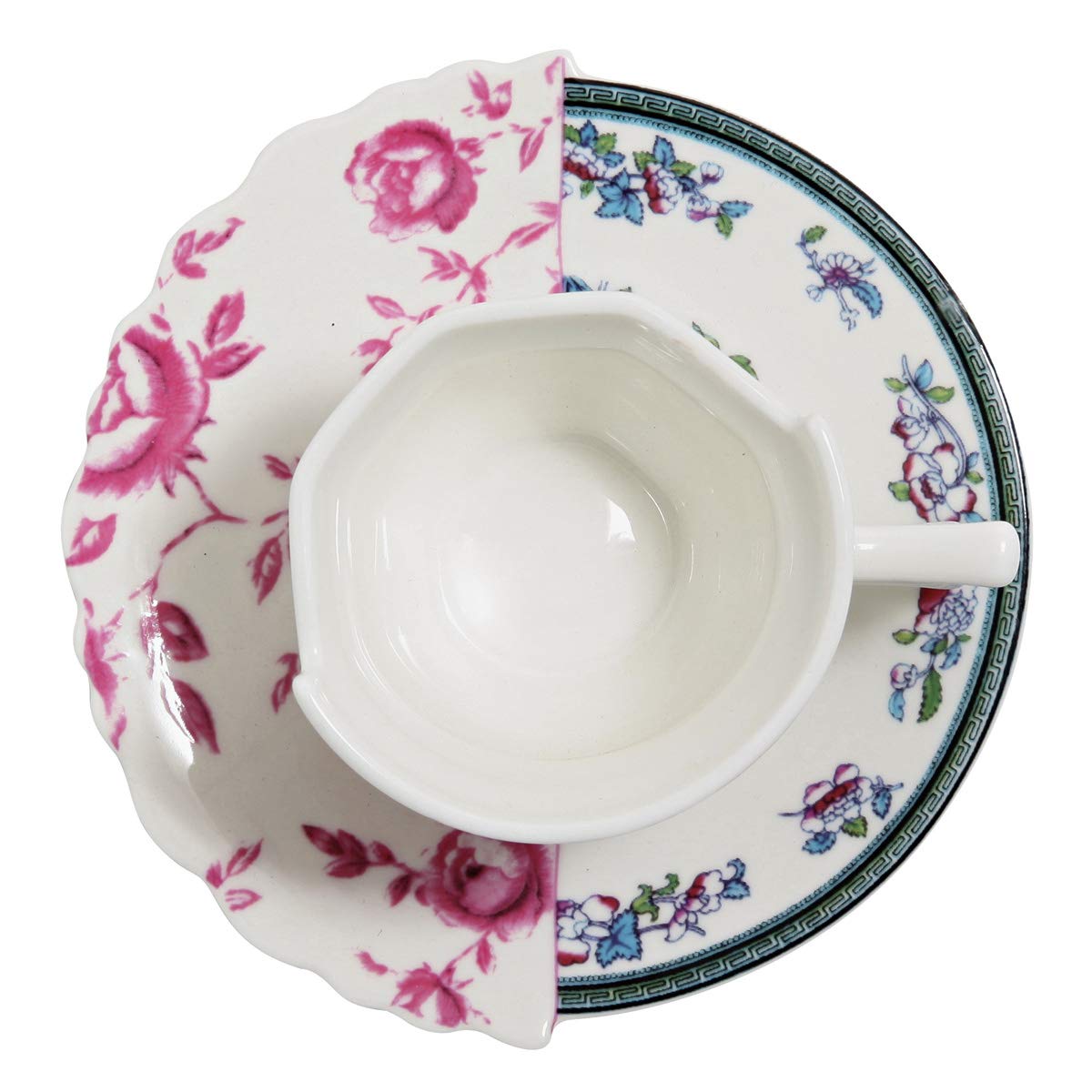 Seletti Selecti 124174 Leonia Cup & Saucer, Multicolor, H 9.4 X W 17.4 X D 26.6