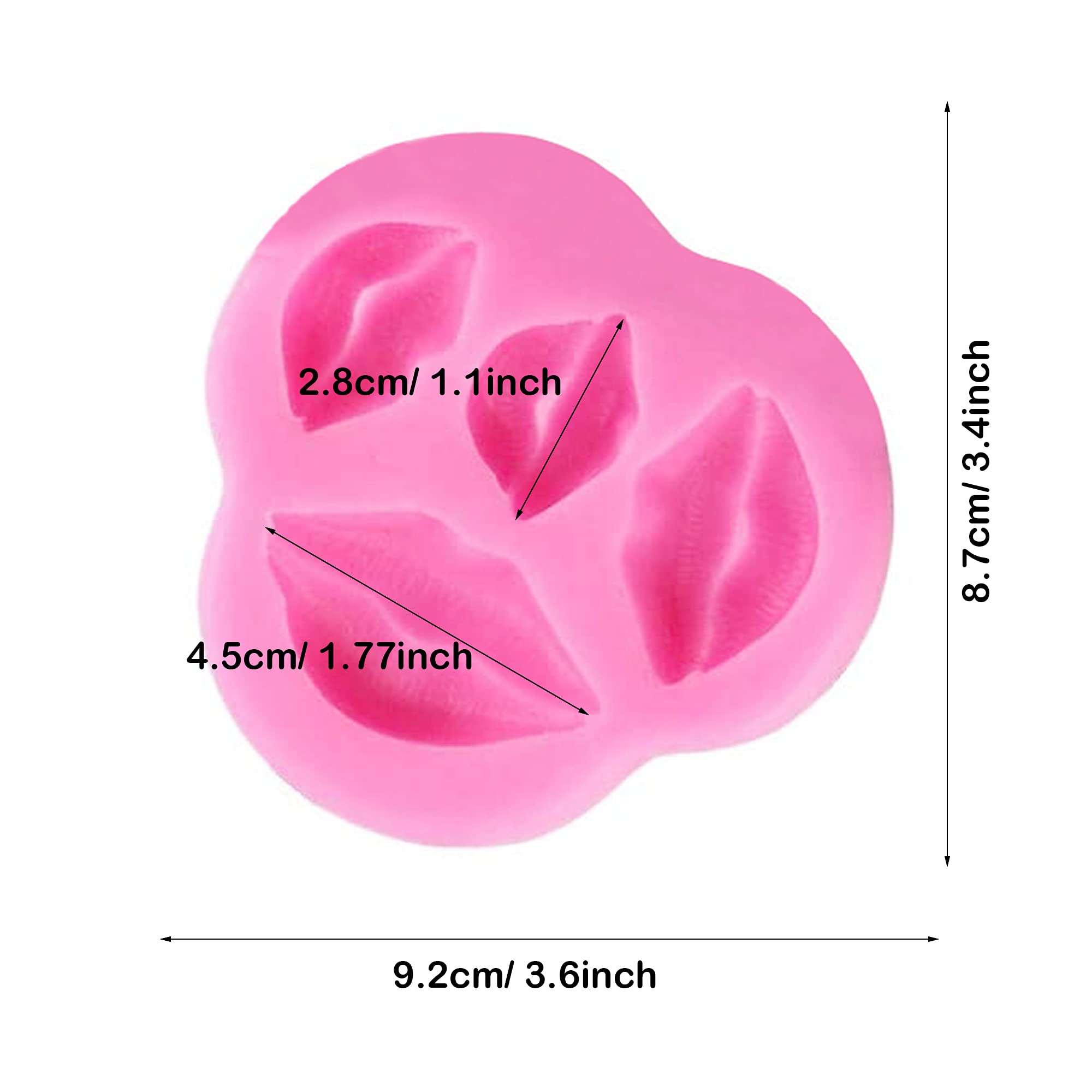 Woohome 14 Pcs Makeup Theme Silicone Moulds, 5 Pcs Lipstick Fondant Candy Mould 3D Fondant Cake Mould For Resin And 9 Pcs Cake C