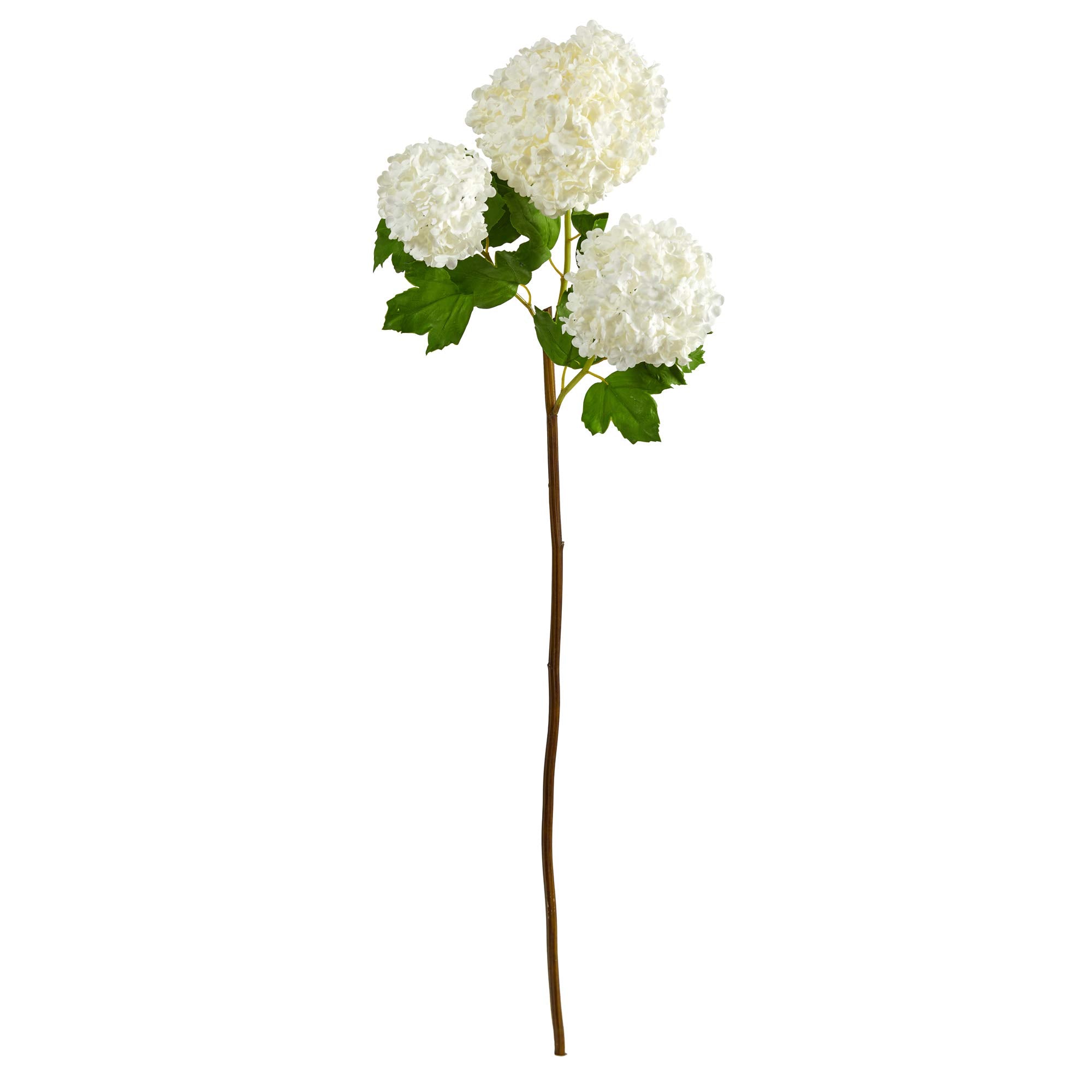 Nearly Natural 33in. Snowball Hydrangea Artificial Flower (Set of 2)