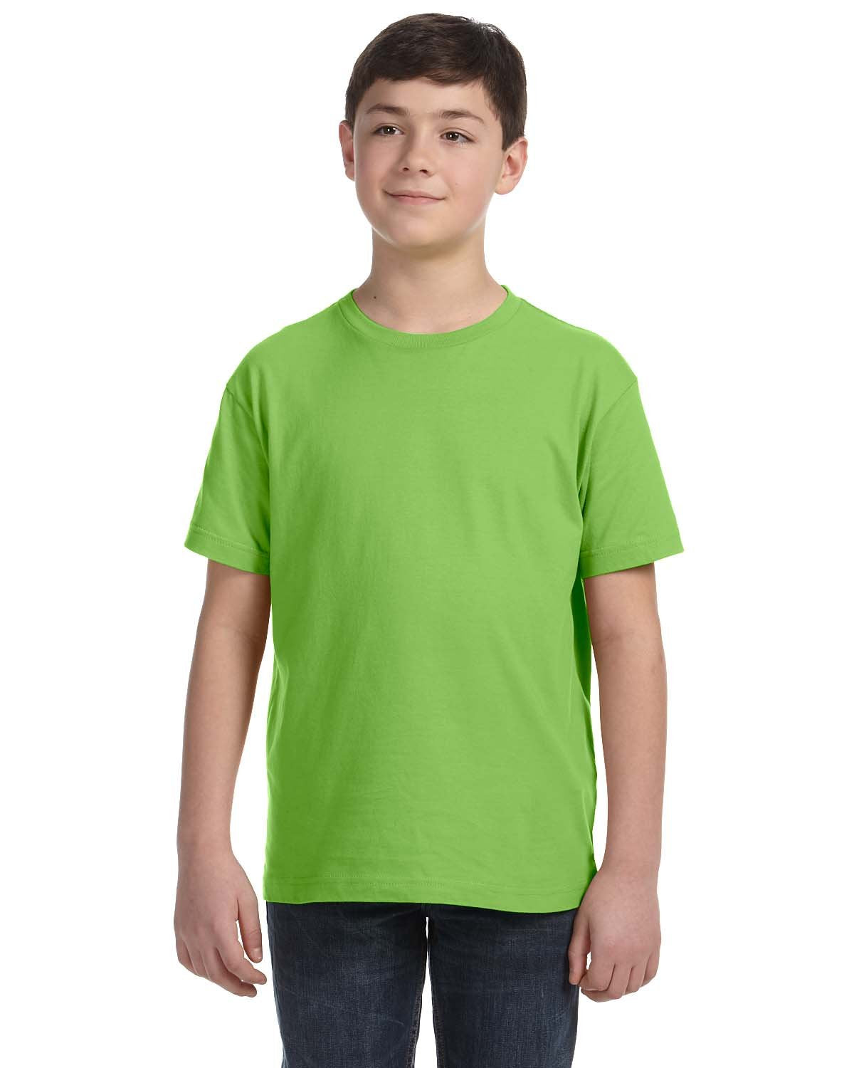 Lat Youth 100% Cotton Jersey Crew Neck Short Sleeve Tee, Key Lime, Medium