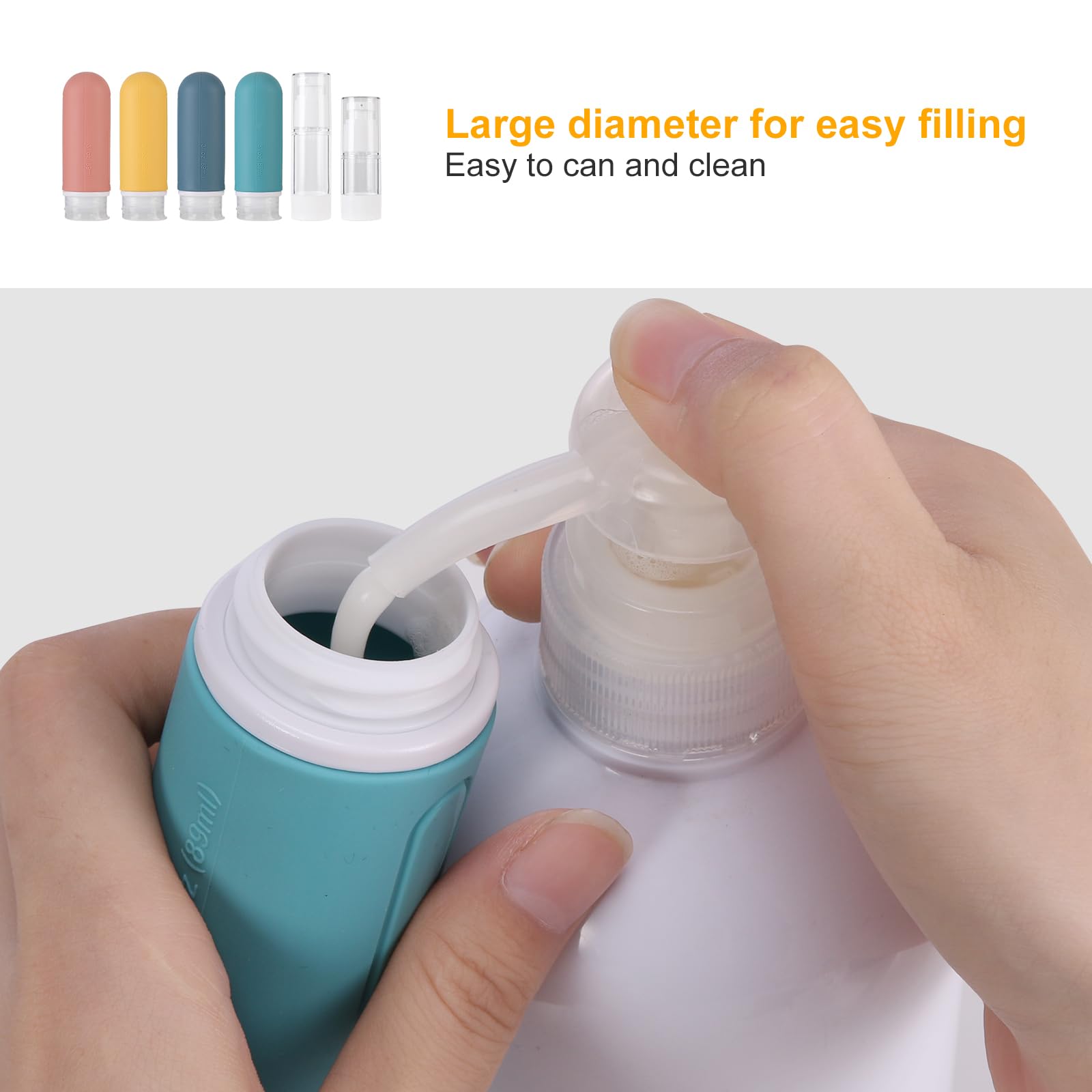 Beveetio 19 Pack Travel Bottles TSA Approved  3OZ Leakproof Silicone Refillable Travel Size Containers for Toiletries  BPA Free Travel Accessories Tubes Cosmetic Shampoo Lotion Soap (Multicolor 02)