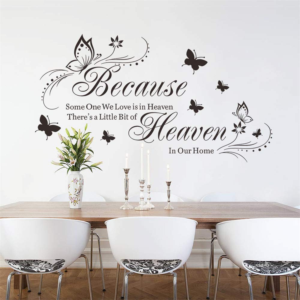 Ufengke ''Heaven In Our Home Wall Stickers Quotes And Sayings Wall Decals Art Decor For Bedroom Living Room