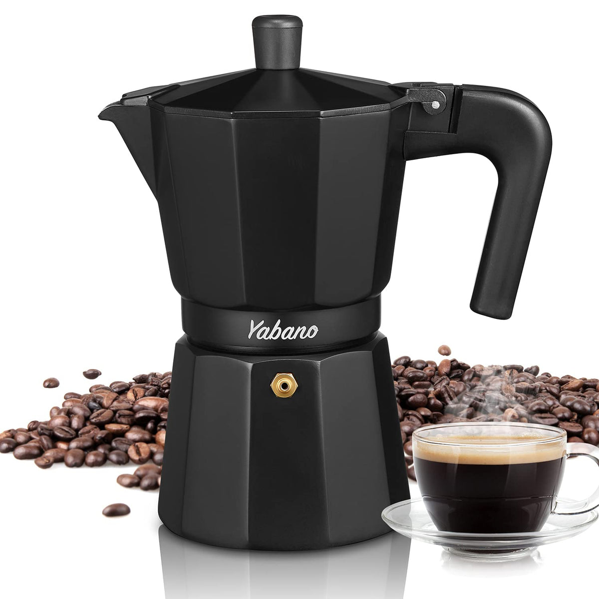 Yabano Stovetop Espresso Maker, 6 Cups Moka Coffee Pot Italian Espresso For Gas Or Electric Ceramic Stovetop, Italian Coffee Mak