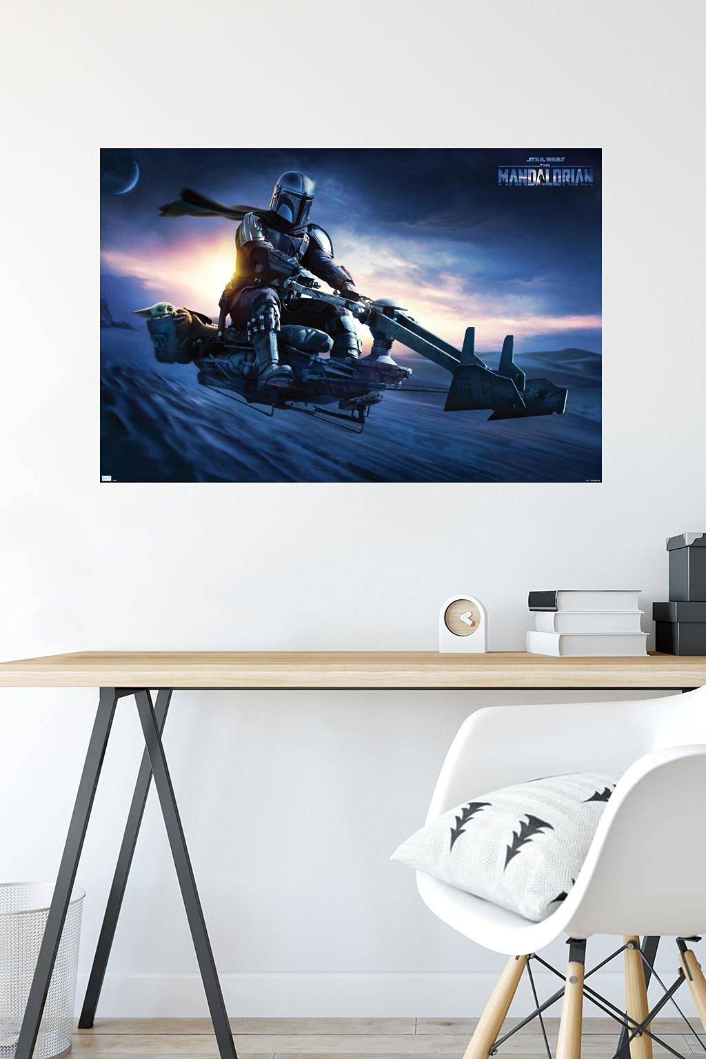 Trends International Star Wars: The Mandalorian-Grogu Sunset Speeder Wall Poster, 22.375'' X 34'', Premium Unframed Version