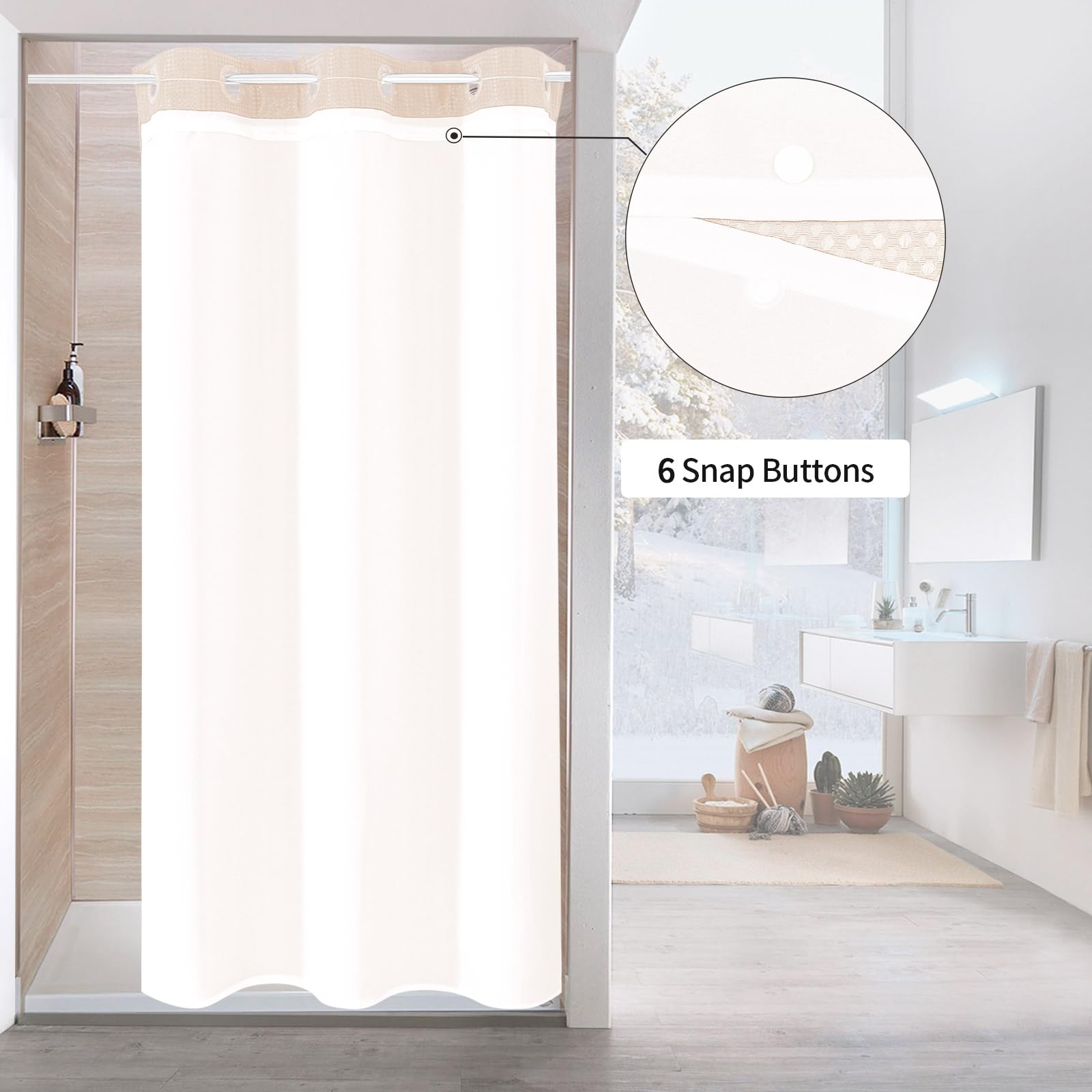 Mitovilla Pink Waffle Small Stall Shower Curtain 36 X 74, No Hooks Required Half Size Narrow Fabric Cloth Shower Curtain Set Wit