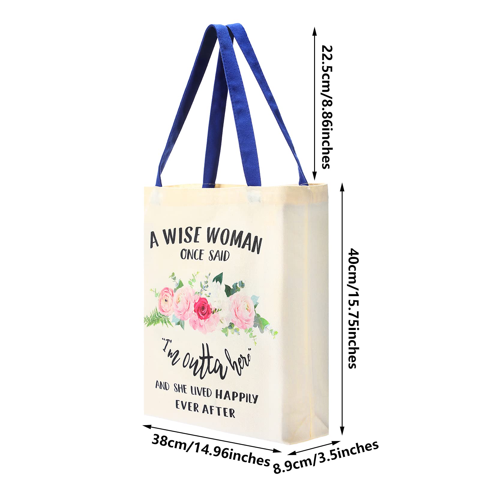 Retirement Bag Retirement Canvas Tote Bag With Funny Flower Inspirational Canvas Handbag Grocery Shopping Bag Reusable Tote Bag