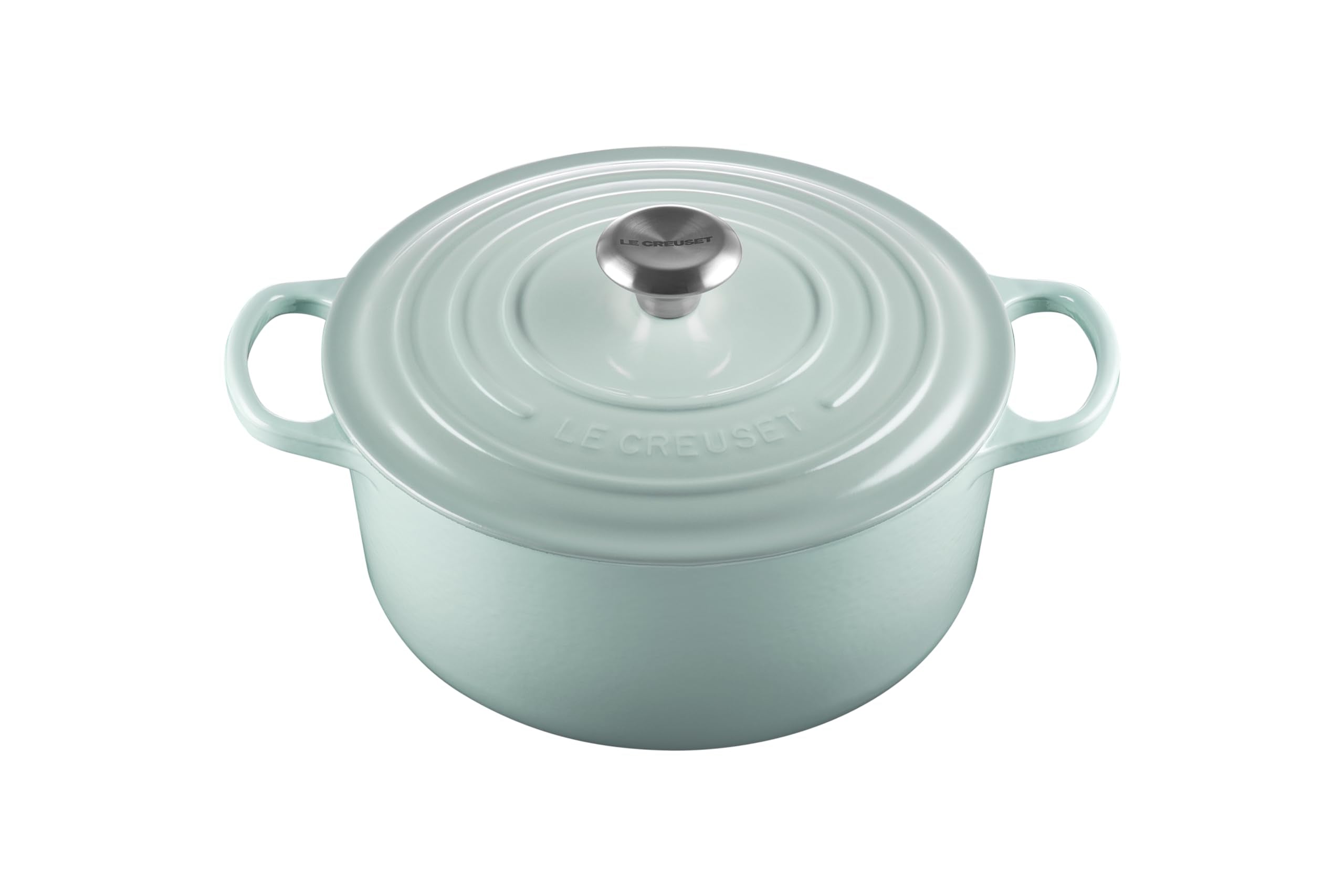 Le Creuset Enameled Cast Iron Signature Round Dutch Oven With Lid, 5.5 Quart, Sea Salt
