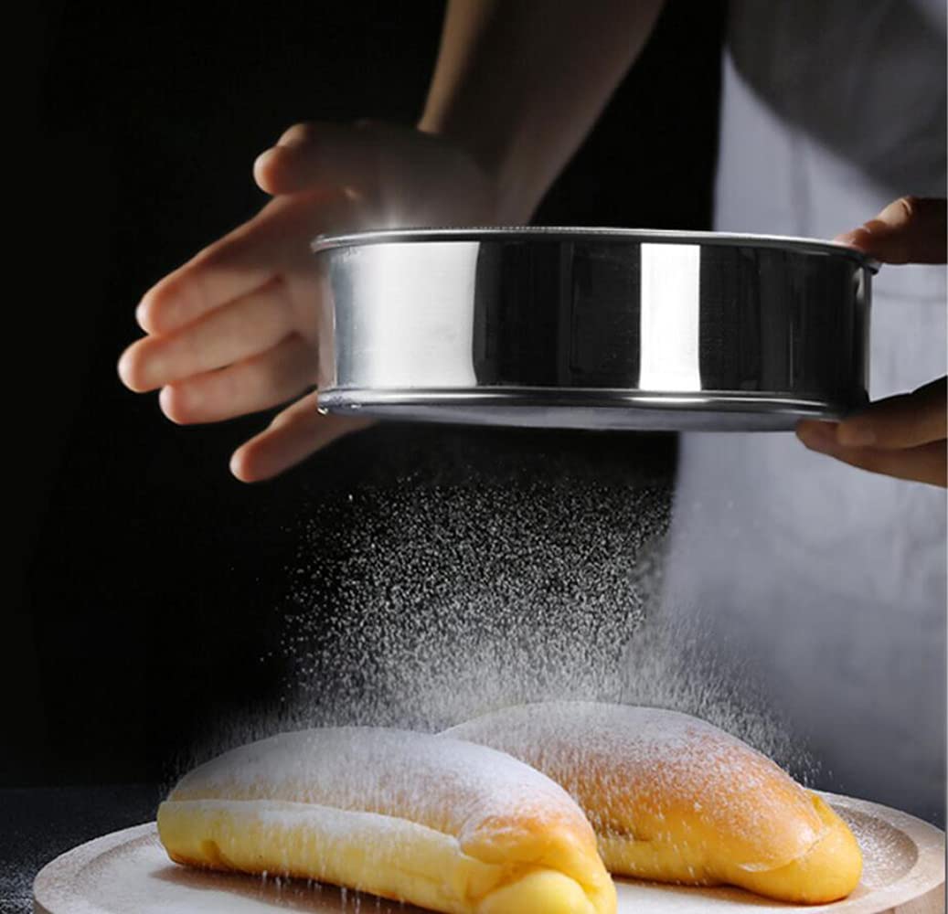 Vanlan 6 Inch Small Tamis, 18/8 60 Mini Fine Mesh Flour Sieve Flour Sifter Round Stainless Steel Flour Sieve