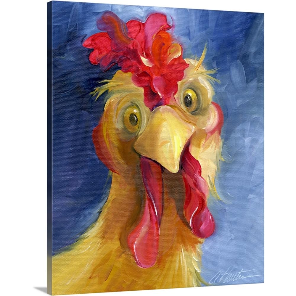 Canvas On Demand Are You Chicken Canvas Wall Art Print By Amy Hautman, Home Decor, Chicken, Wildlife Artwork, 36''X45''