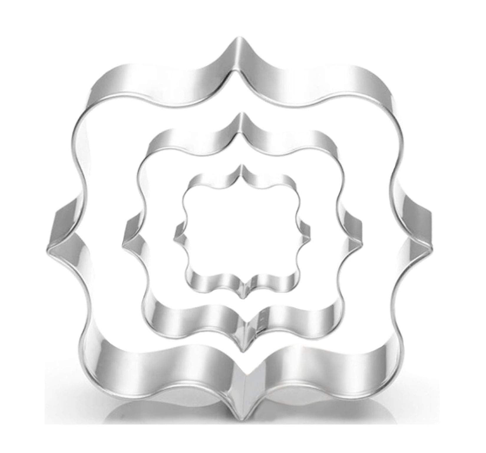 Wjsyshop 3 Piece Square Plaque Frame Cookie Cutter