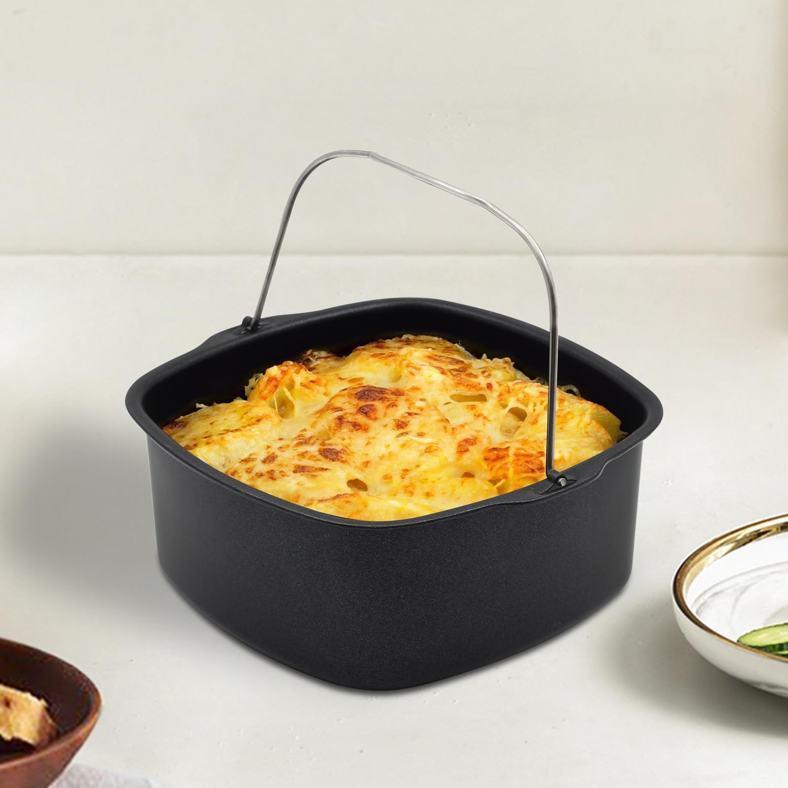 BSDLZCH Nonstick Cake Baking Tray Basket Airfryer for Baking Dish Pan Air Fryer Accessories Baking Basket Pizza Plate Dish Pot 