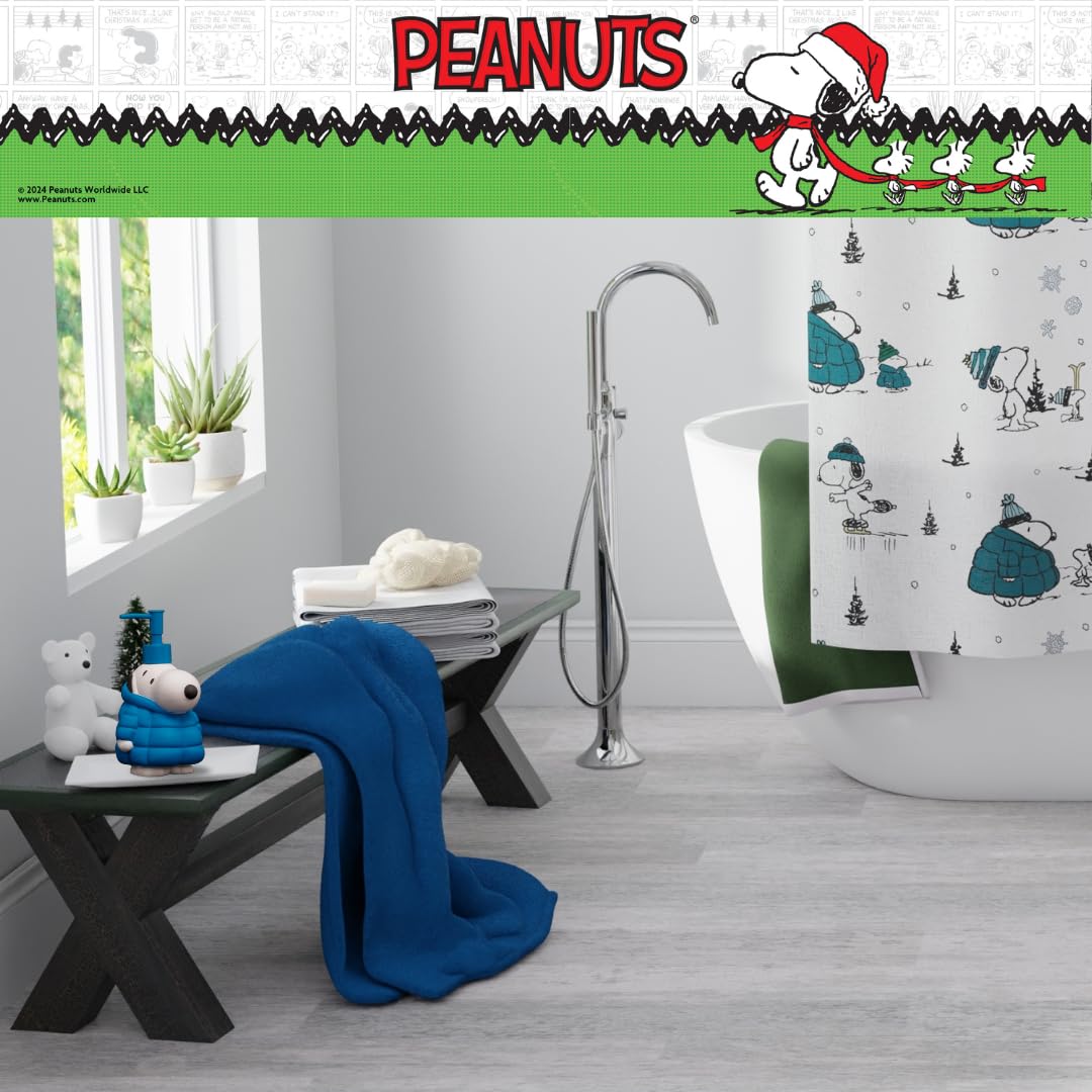 Peanuts Snoopy Puffer Coat Holiday Christmas Soap/Lotion/Hand Sanitizer Resin Pump Dispenser, 17.24 Ounces, (Officially Licensed
