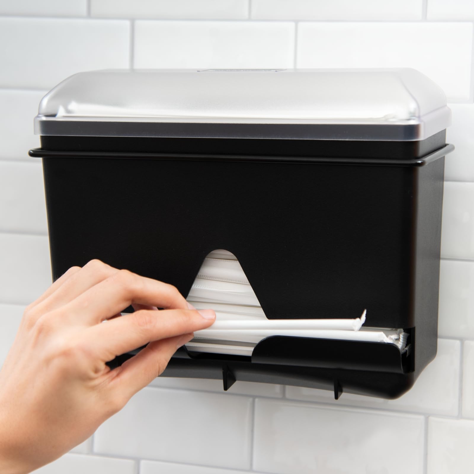 San Jamar Junior Bulk Straw Dispenser Holds 250 Straws For Restaurants, Dining Halls, And Fast Food, Plastic, 5 X 10.5 X 8.75 In