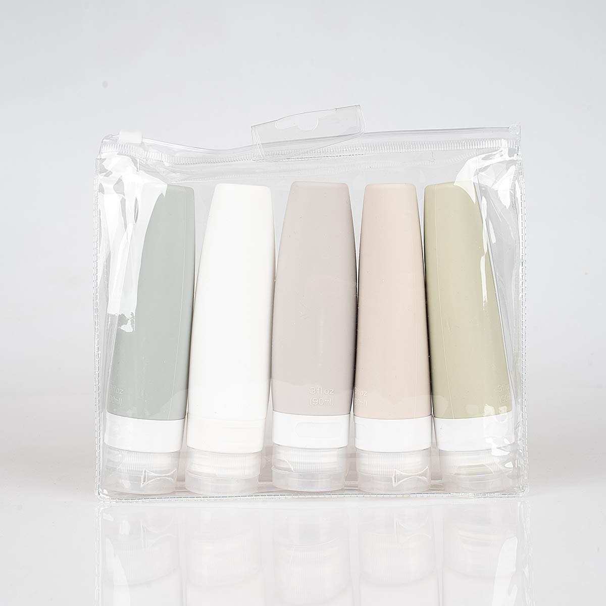 Tsa Certified Portable Silicone Travel Bottle Set, Leak Proof Squeezable Silicon Tubes Travel Size Toiletries Containers, Refill