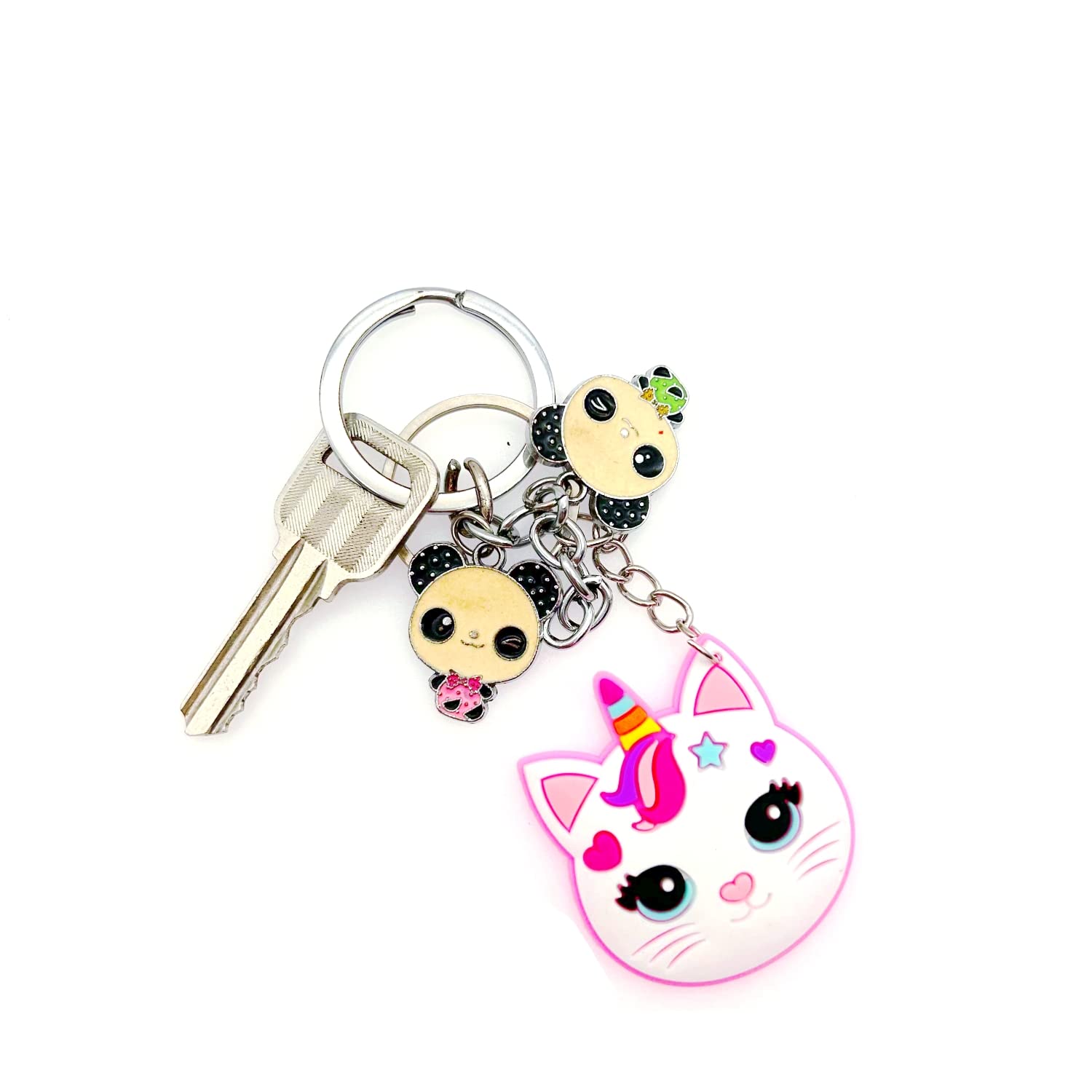 Jzk 30 Pcs Kitty Cat Keyring Set For Kids, Silicone Animal Keychains For Children Birthday Party Favours, Kids Party Bag Fillers