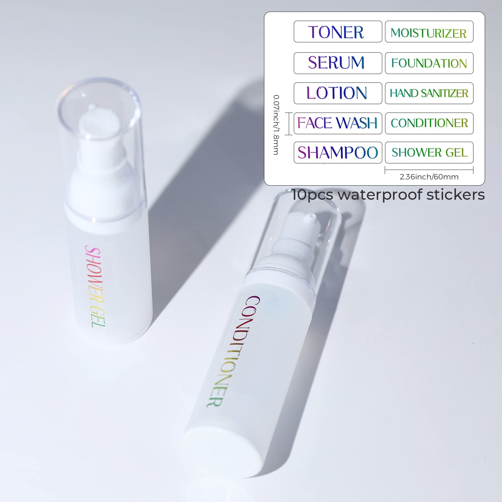 Longway 0.67Oz 20Ml Airless Cosmetic Cream Pump Bottle Travel Size Dispenser Refillable Containers/Foundation Travel Pump Bottle