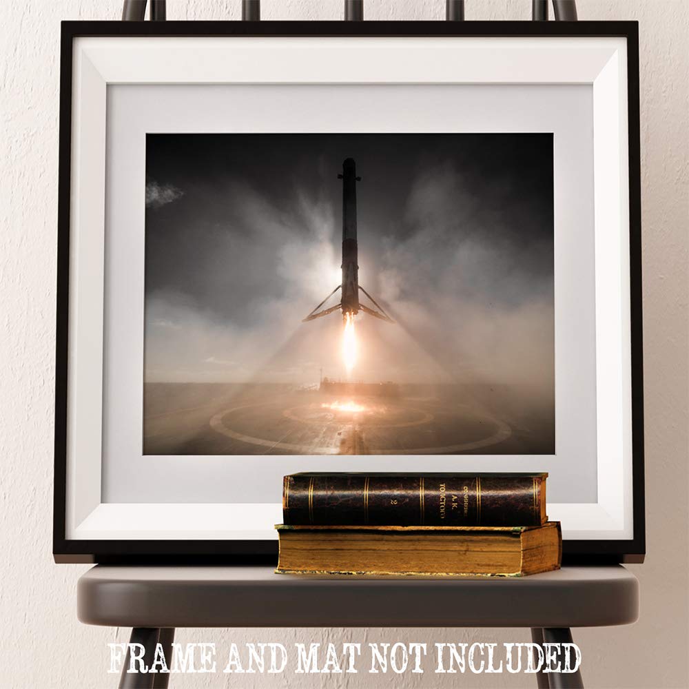 Astronomy Poster - Spacex Iridium-1 Landing - 11X14 Unframed Art Print - Vintage Posters For Dark Academia, Space Poster For Ast