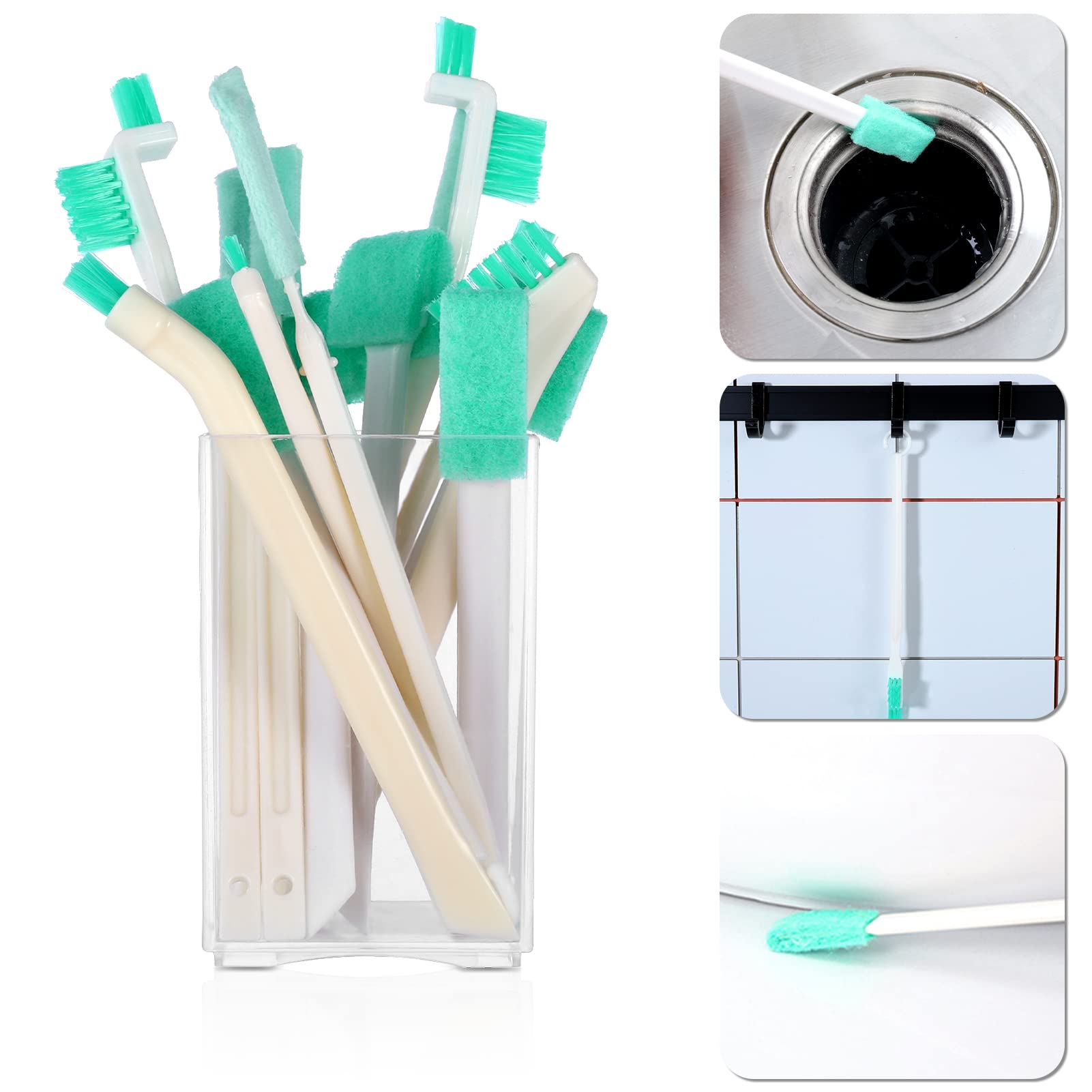 Xinrui 16 Pcs Small Household Cleaning Brushes, Deep Detail Crevice Cleaner Brush Crevice Cleaning Tool 8 In 1 Cleaner Brush For