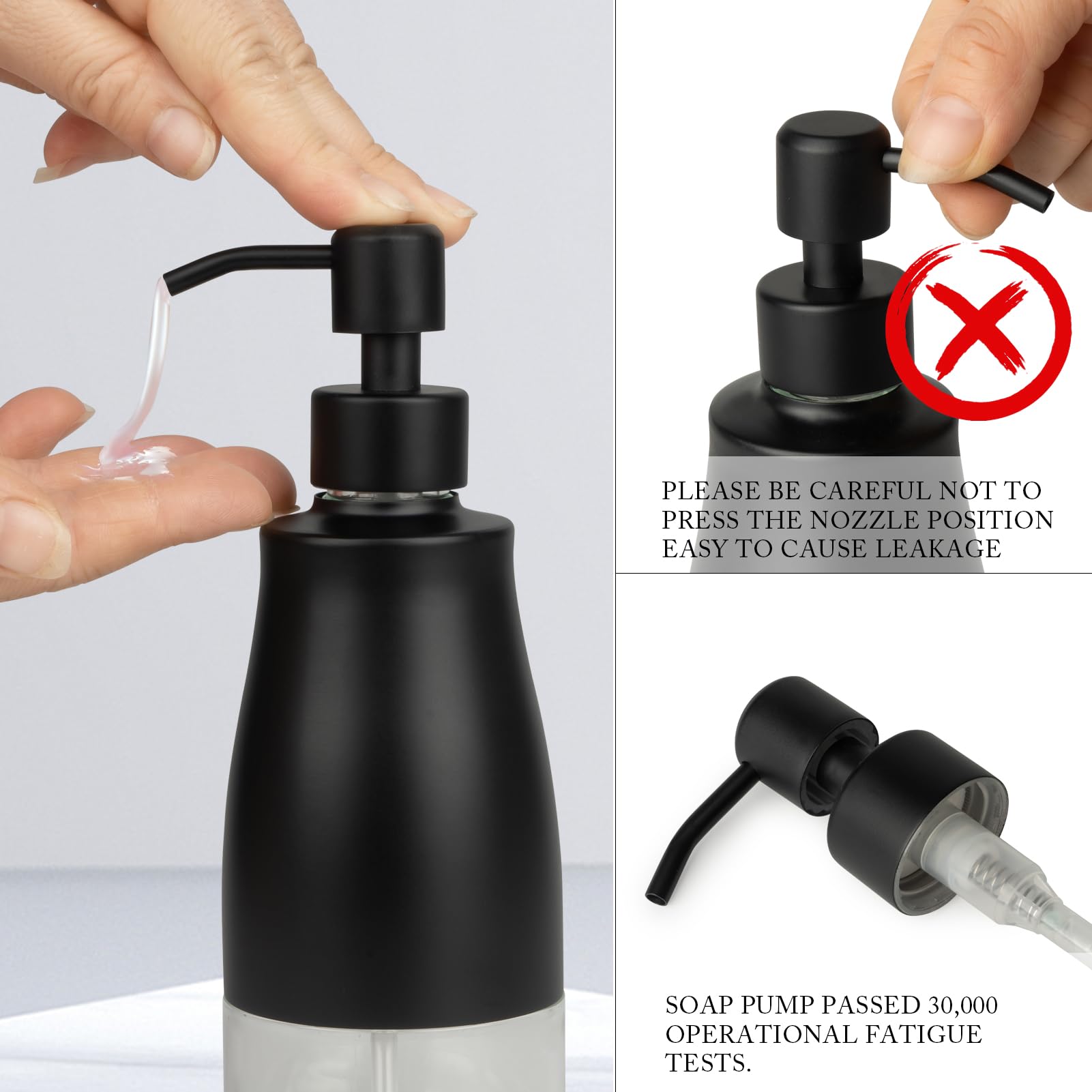 Gaussra Black Soap Dispenser With Coaster - 2 Pack, Dish Soap Dispenser For Kitchen, Hand Soap Dispenser For Bathroom, 304 Stain