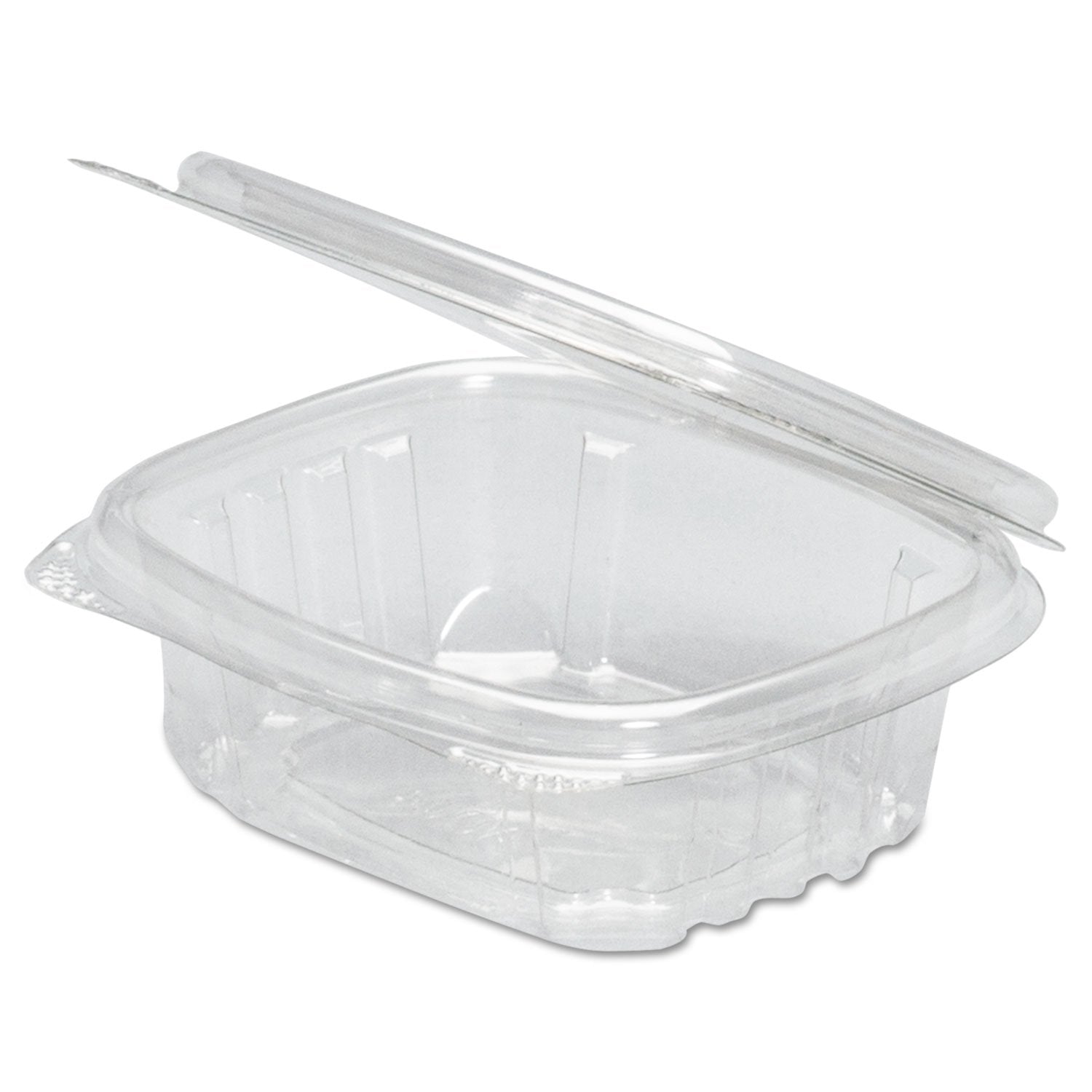 Genpak Ad04 | 4Oz Clear Pet Hinged Deli Container | Recyclable, Made With Up To 30% Post-Consumer Content, Bpa Free, Made In The