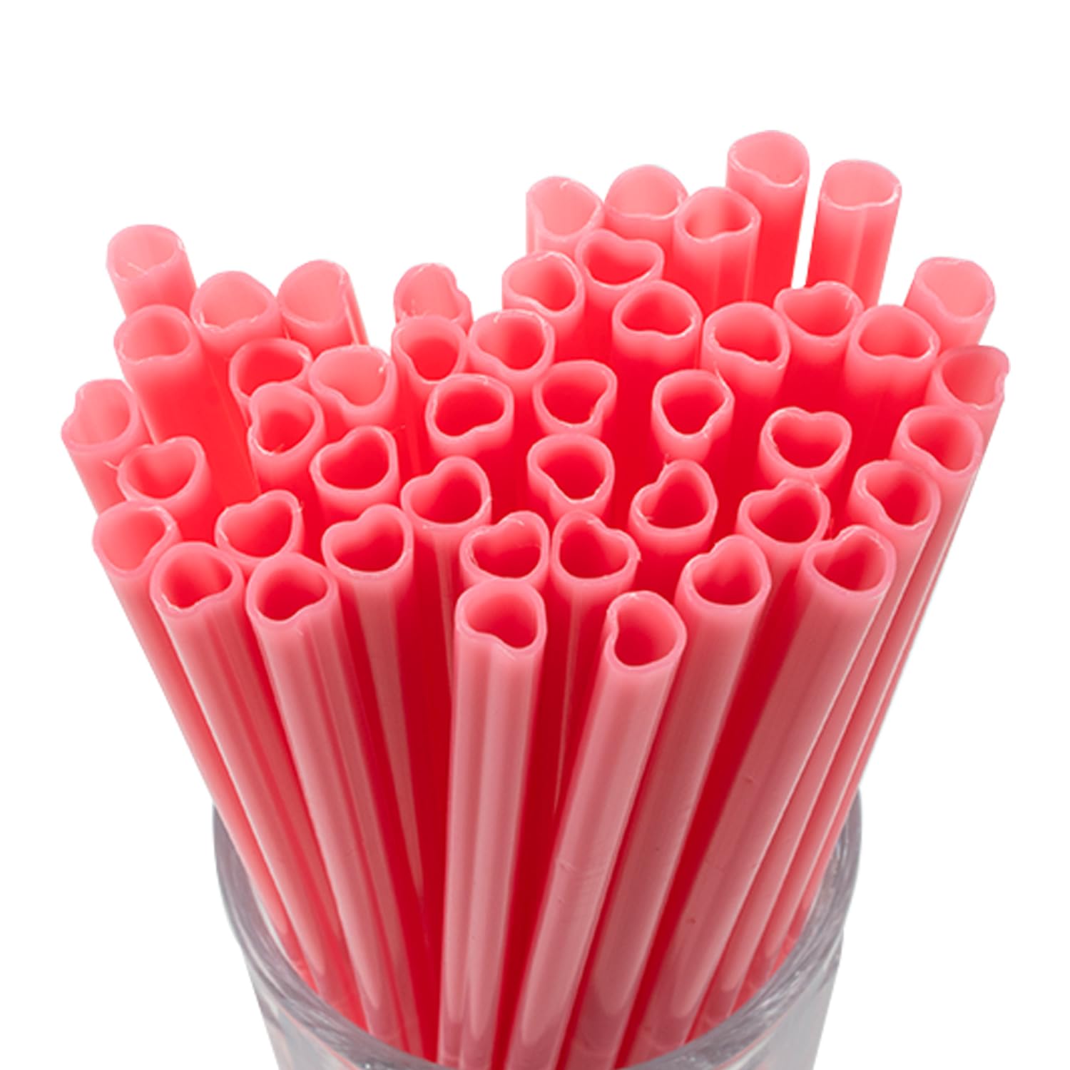 Amsthow Heart Shaped Straws Pink Cute Straws Silly Drinking Individually Wrapped Straws For Valentine'S Day Wedding Birthday Par