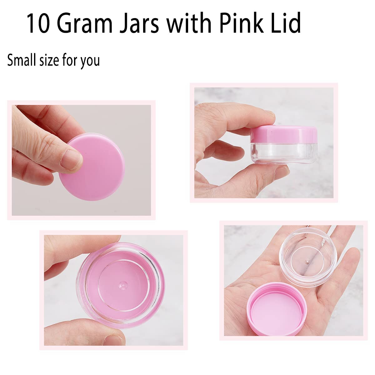 10 Gram Sample Containers With Lids, 20 Pieces Mini Cosmetic Containers, Bpa Free Pink Sample Jars For Makeup, Lotion, Eye Shado