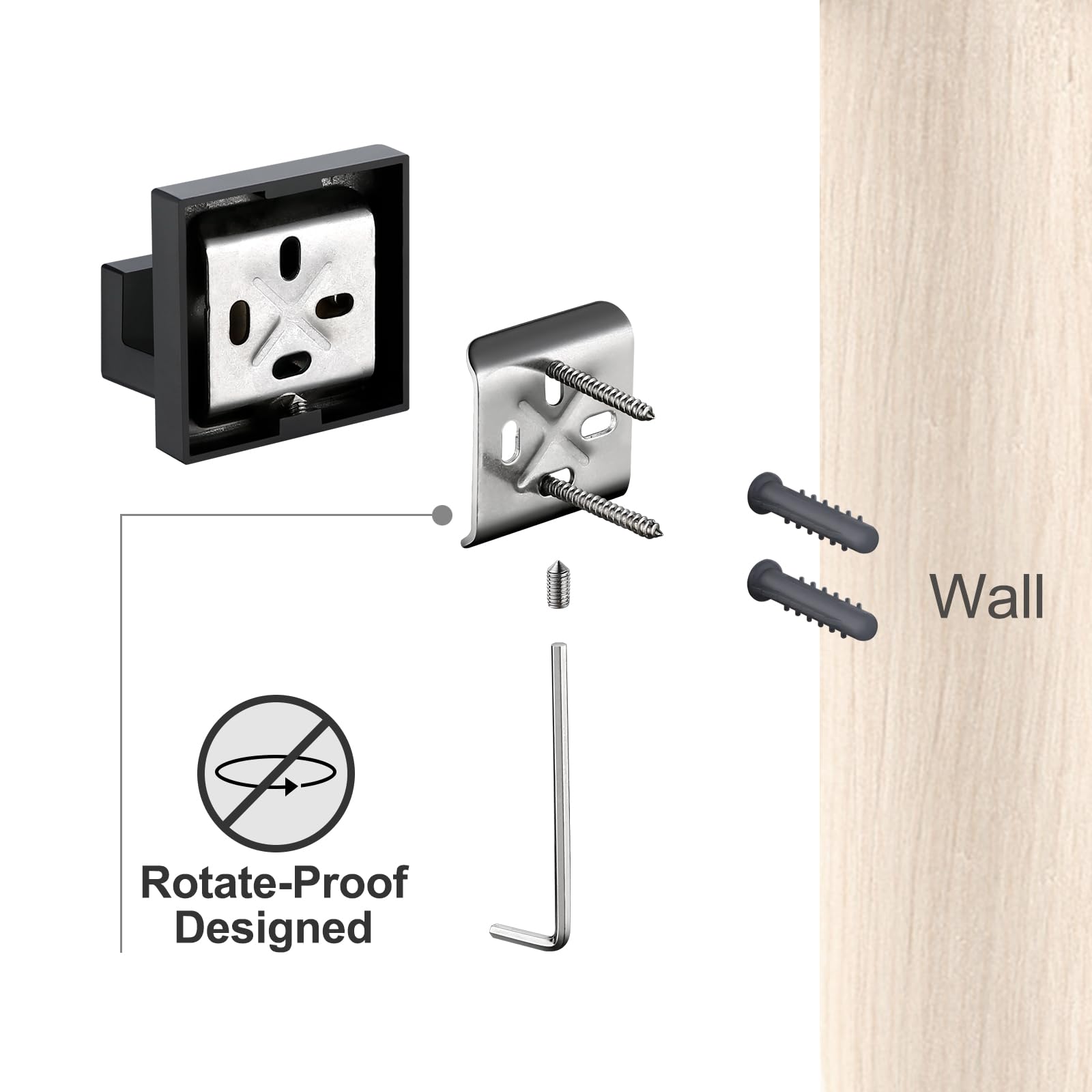 Bagnolux Matte Black Bathroom Accessories Set 4 Pieces, Bathroom Towel Holder Set Stainless Steel, Black Towel Bar Towel Racks F